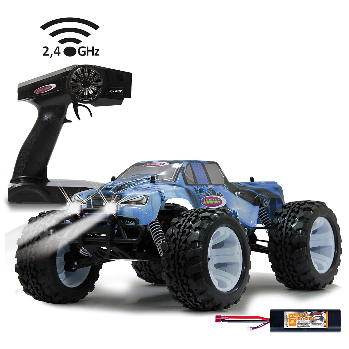 JAMARA-53362-Tiger Ice Monstertruck BL 4WD 1:10 Lipo 2,4GHz mit LED | 04042774395223