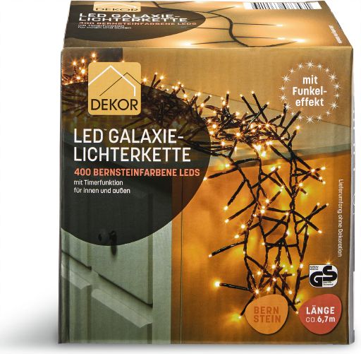 Dekor Galaxie Lichterkette, bernstein funkelnd - Bild 1