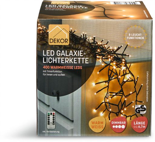 Dekor Galaxie Lichterkette, warmwei&szlig; - Bild 1