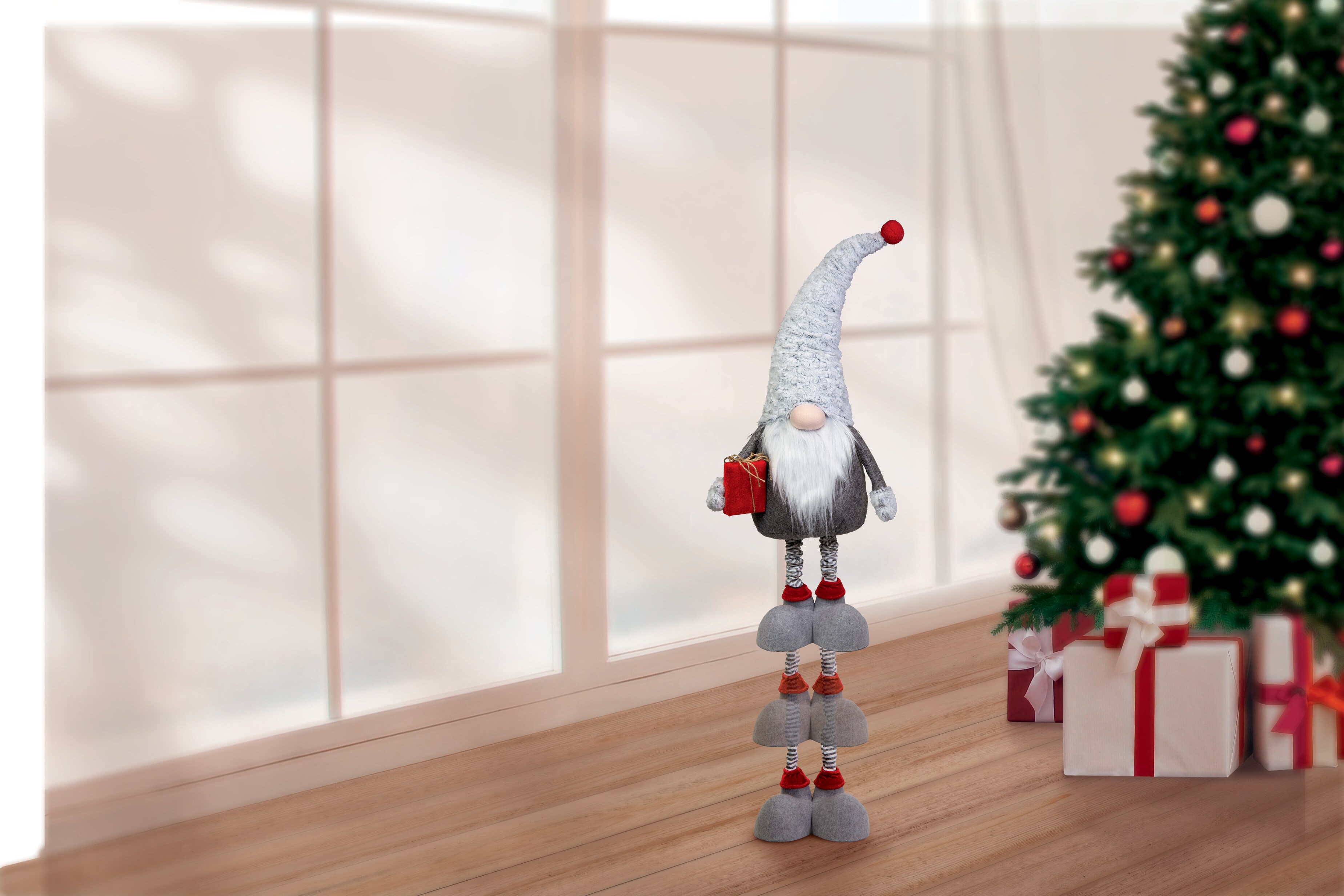 Dekor XXL Wichtel, grau/wei&szlig; - Bild 1