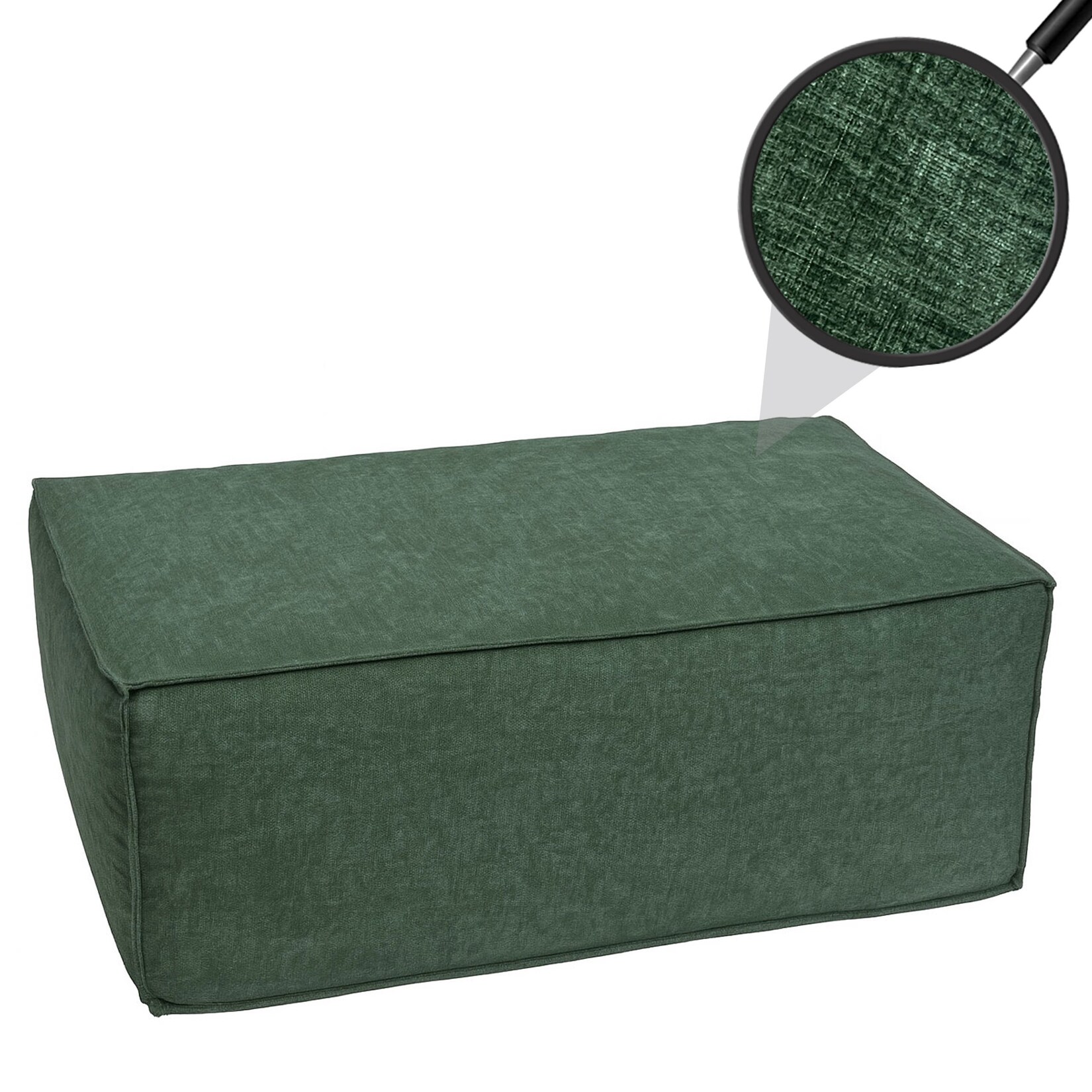 Ottomane/Zubehör für Sofa MCW-O54, Hocker Fußablage Recamiere Chaiselongue, Stoff/Textil 300g/m² 38x97x70cm ~ grün