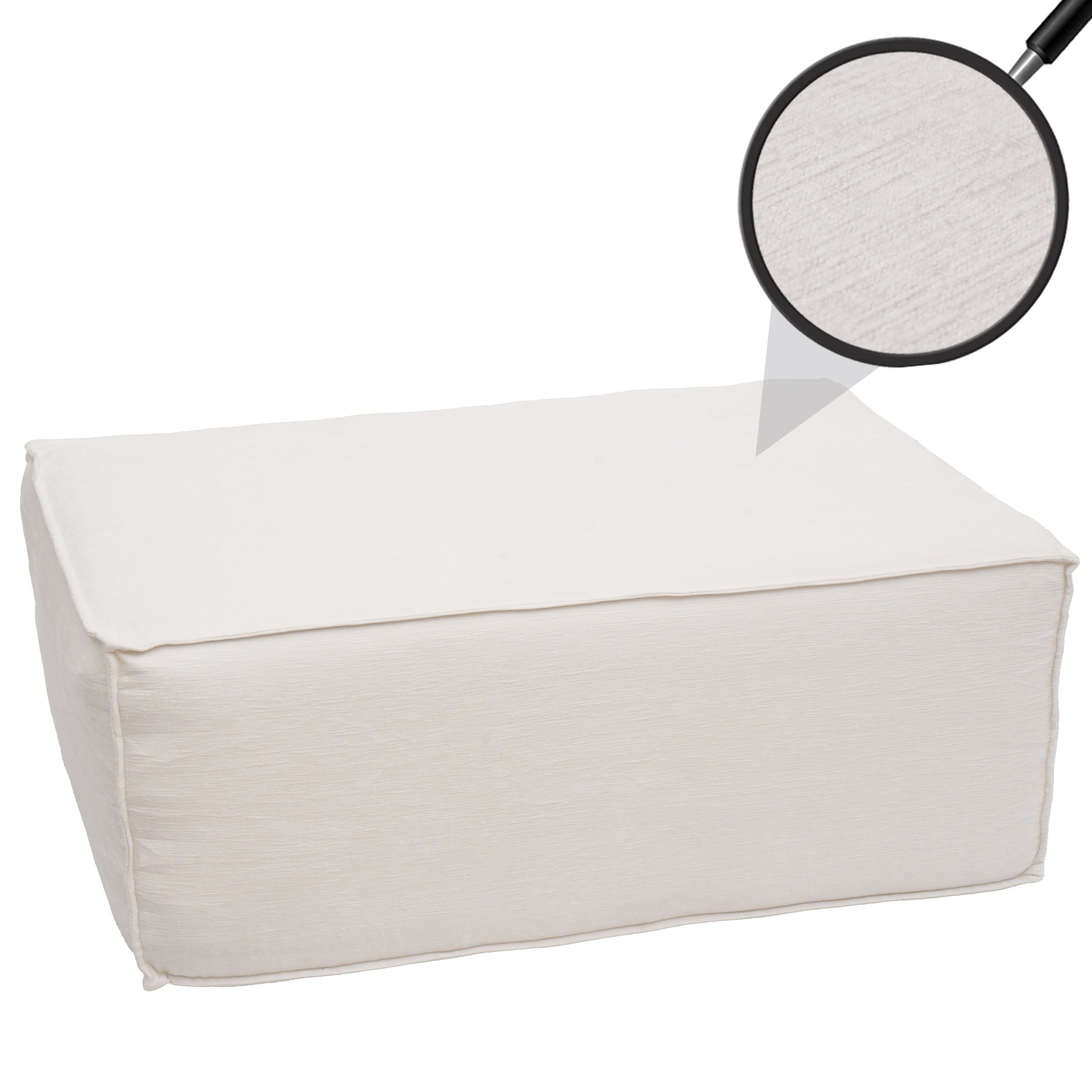 Ottomane/Zubeh&ouml;r f&uuml;r Sofa MCW-O54, Hocker Fu&szlig;ablage Recamiere Chaiselongue, Stoff/Textil 300g/m&sup2; 38x97x70cm ~ creme - Bild 1