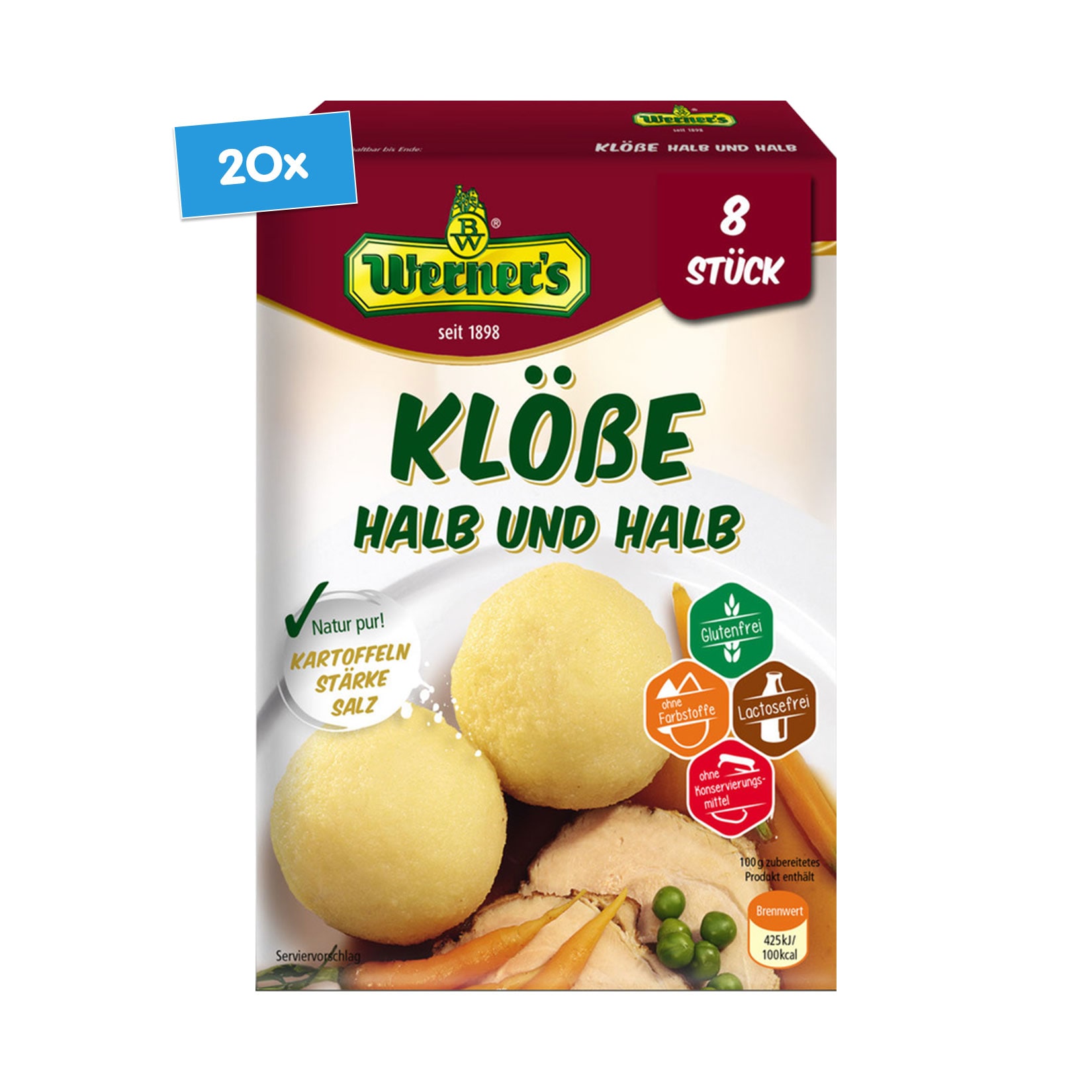 Werner's Kl&ouml;&szlig;e halb und halb 500 ml, 20er Pack - Bild 1