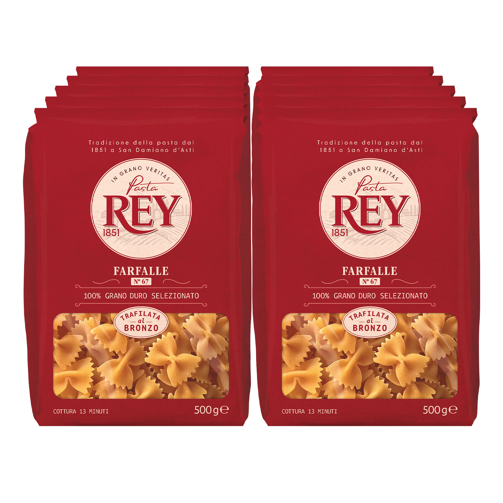 Pasta Rey 1851 Farfalle 500 g, 10er Pack - Bild 1