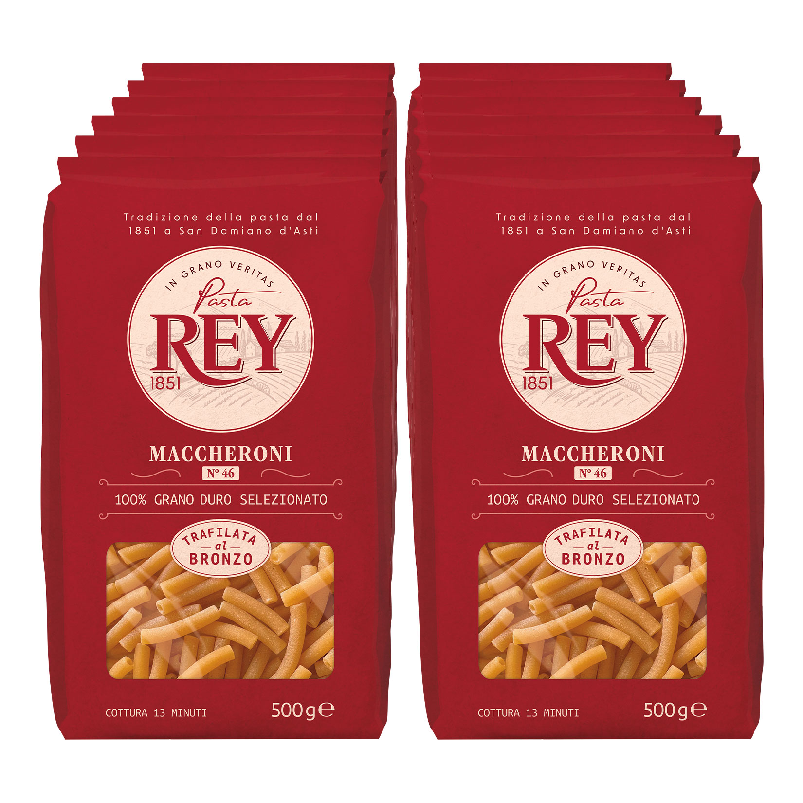 Pasta Rey 1851 Maccheroni 500 g, 12er Pack - Bild 1