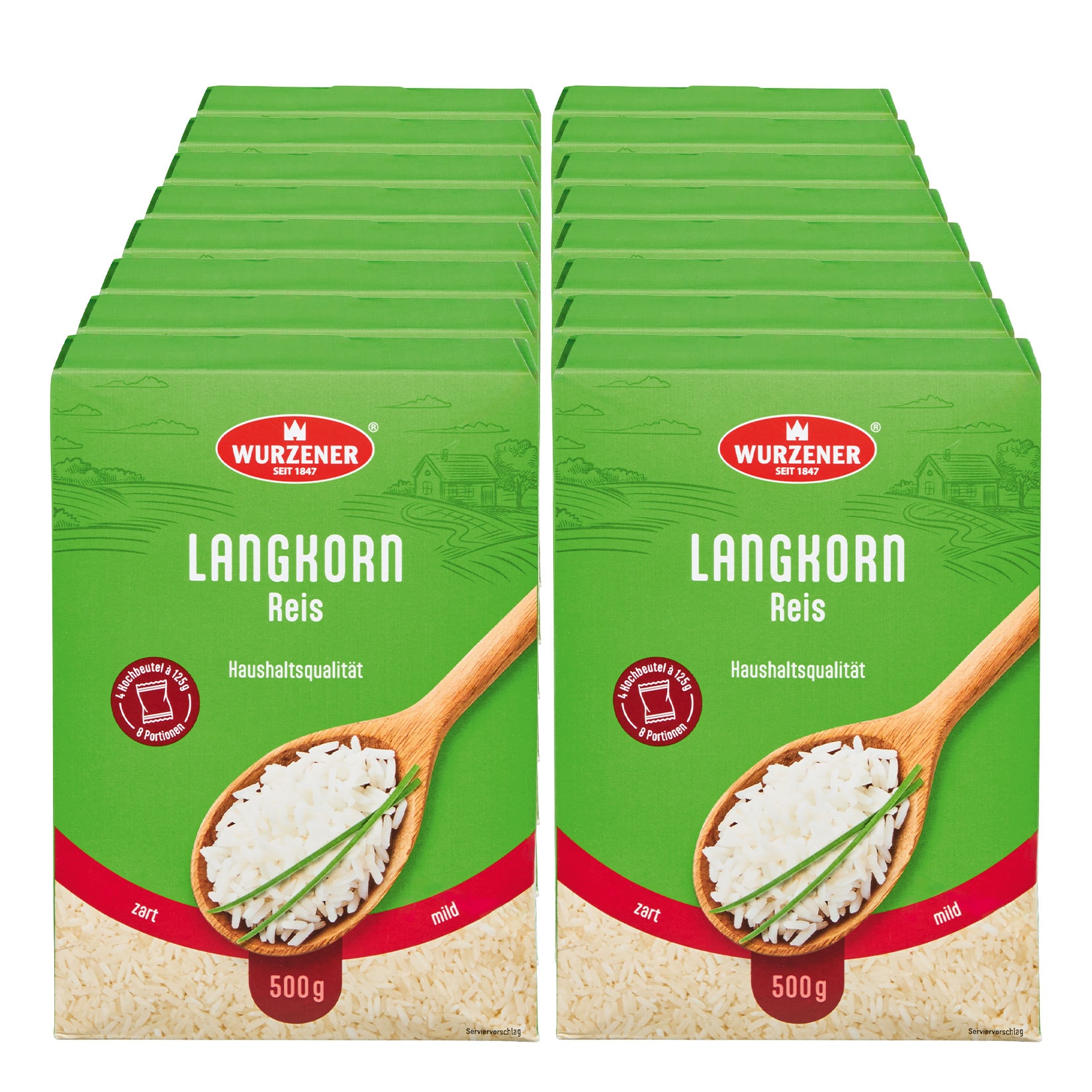 WURZENER Langkornreis im Kochbeutel 500 g, 16er Pack - Bild 1