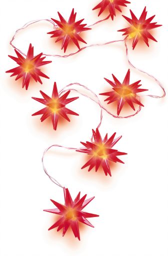 LED Leuchtstern-Kette 10er, rot - Bild 1