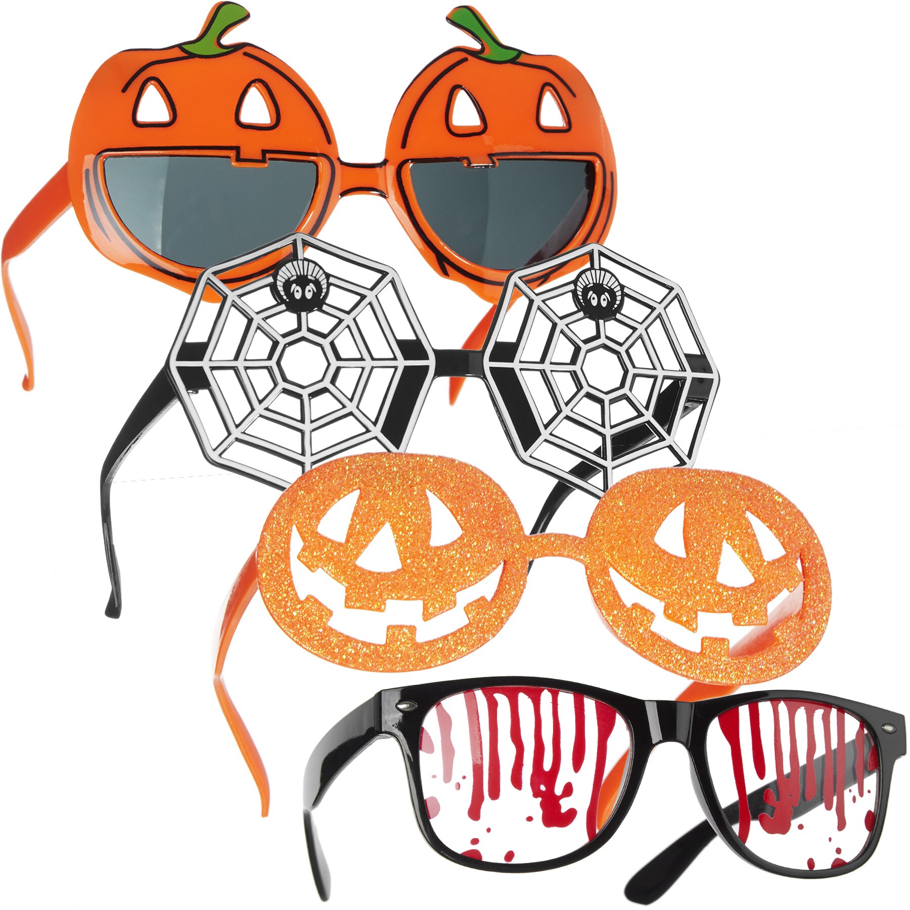 tectake&reg; 4er Mix-Set Kost&uuml;m-Accessoires Halloweenbrillen - Bild 1