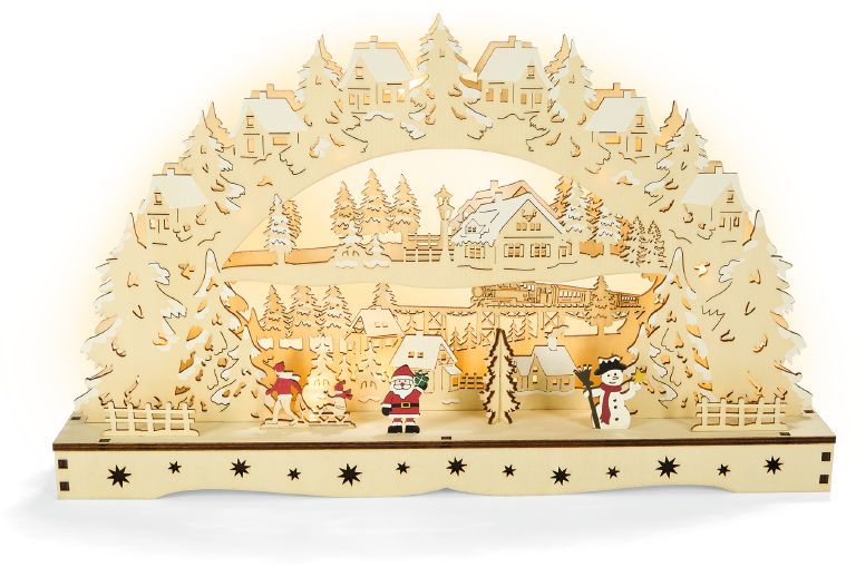Lichterbogen Holz, Schneemann - Bild 1