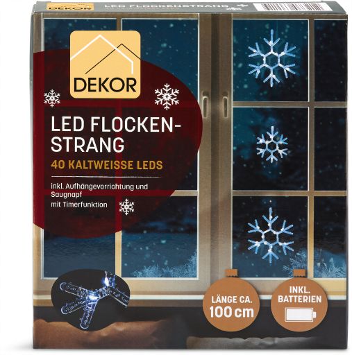 LED Flockenstrang Acryl, Flocke - Bild 1