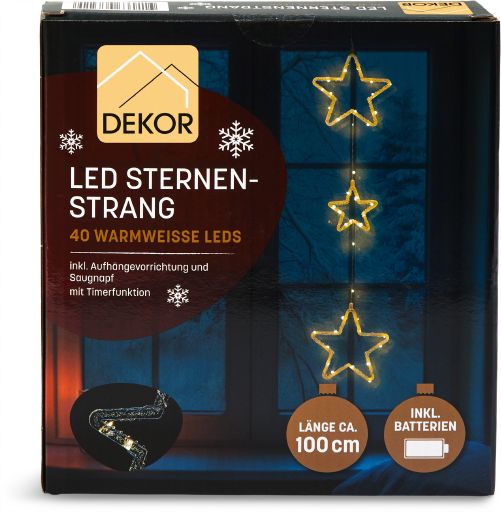 LED Flockenstrang Acryl, Stern - Bild 1