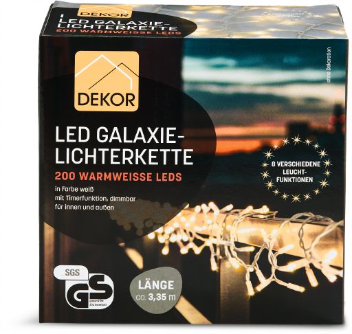 Galaxielichterkette 200er, wei&szlig; - Bild 1