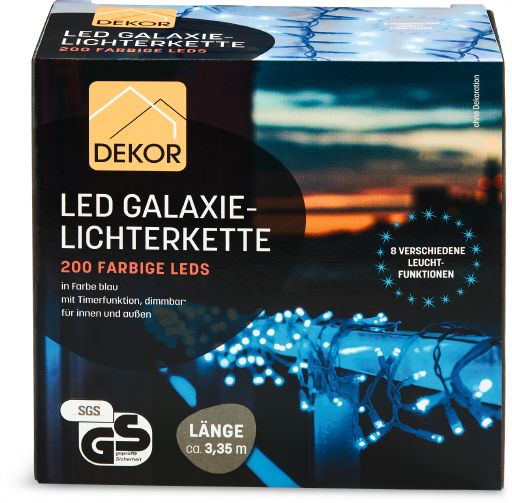 Galaxielichterkette 200er, blau - Bild 1
