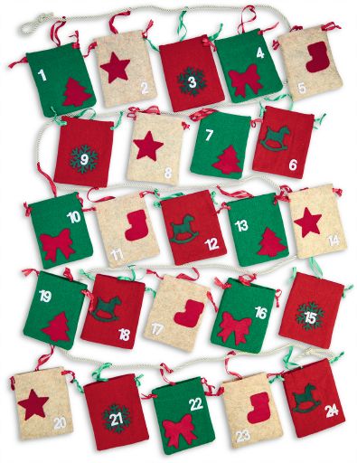 Adventskalender (gr&uuml;n-rot-beige) - Bild 1