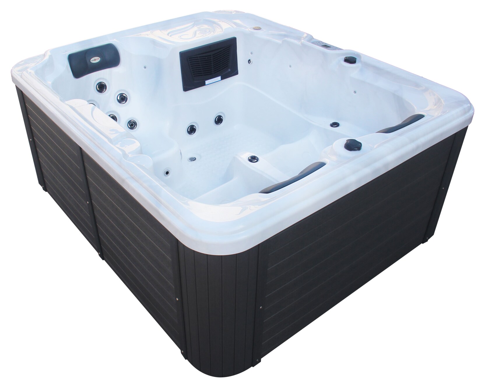 OUTDOORPOOL+AD+ST OASIS white marble 208x175x90 cm