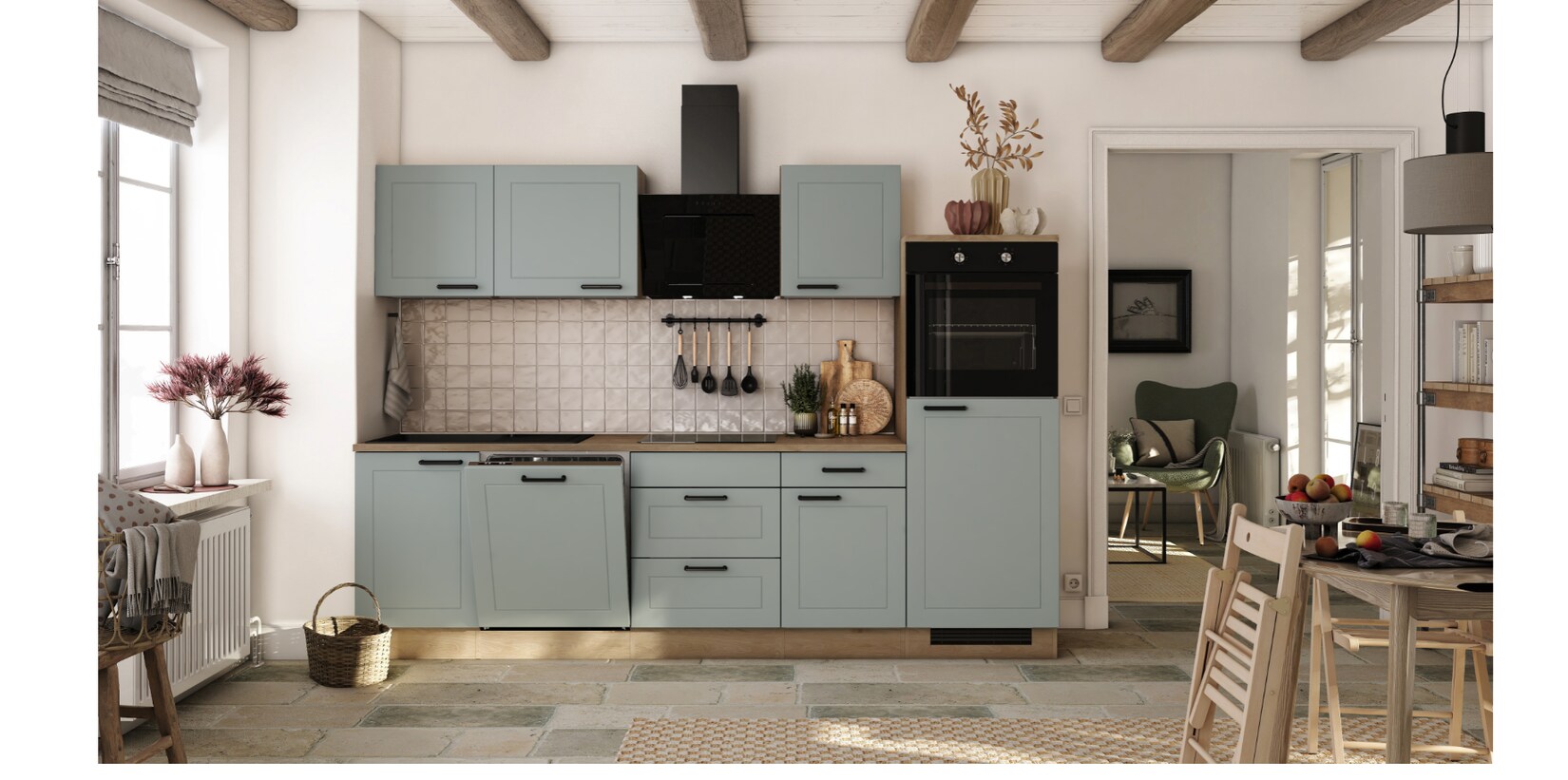 Flex-Well Landhaus_Küchenzeile inkl. Elektrogeräte 280 cm – G-280-2327-000-VERONA | 04047584072517