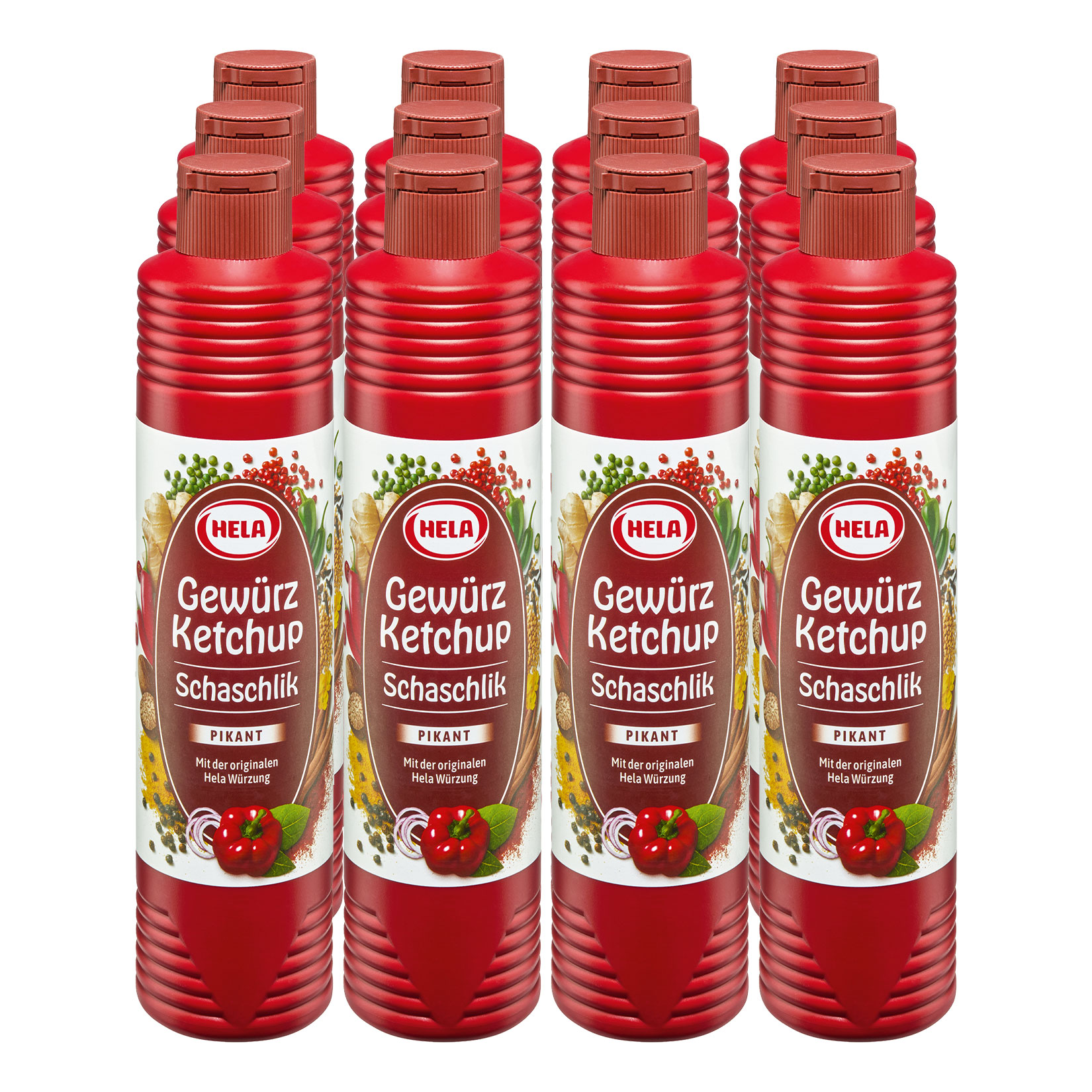 Hela Ketchup Schaschlick pikant 800 ml, 12er Pack - Bild 1