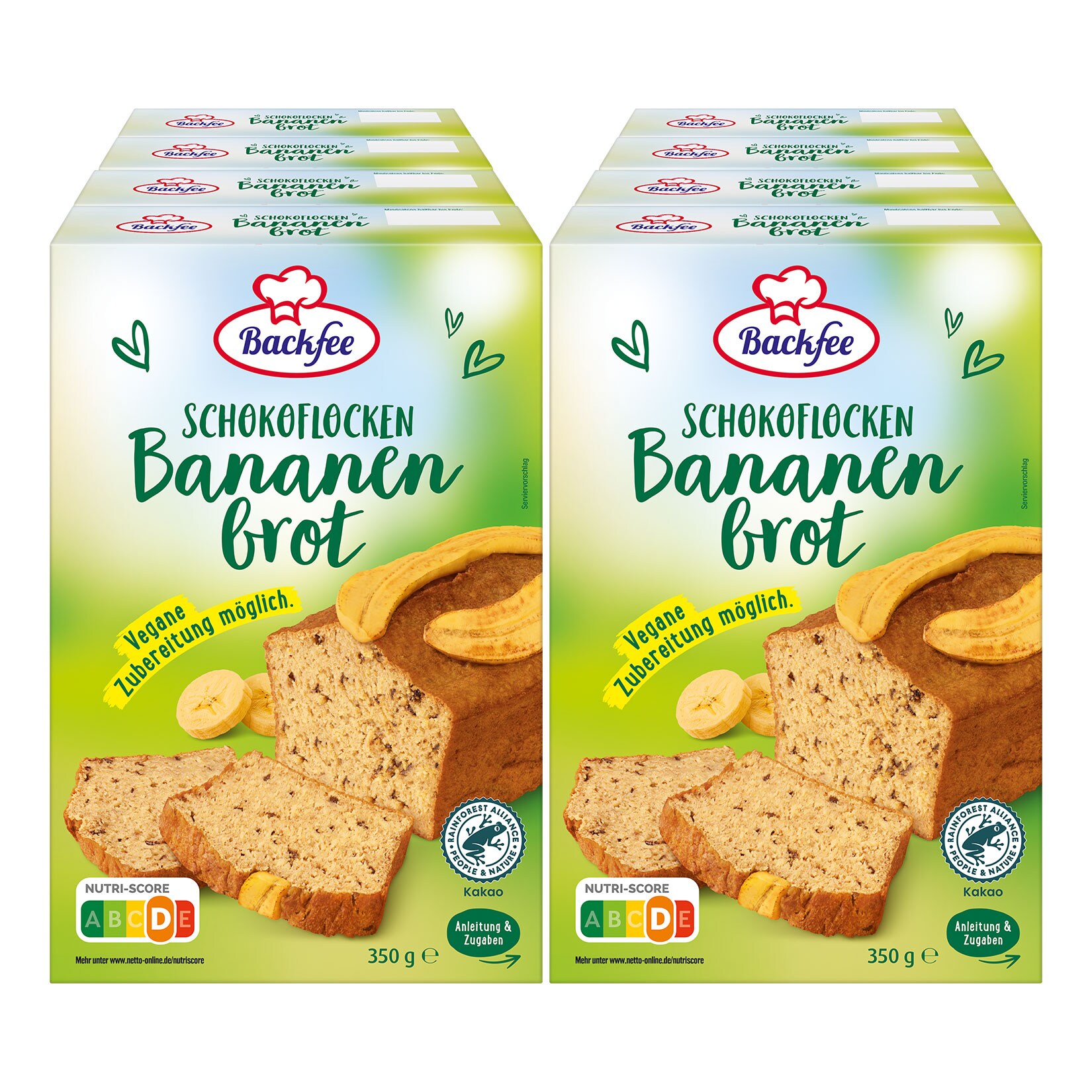 Backfee Backmischung Bananenbrot 350g, 8er Pack - Bild 1