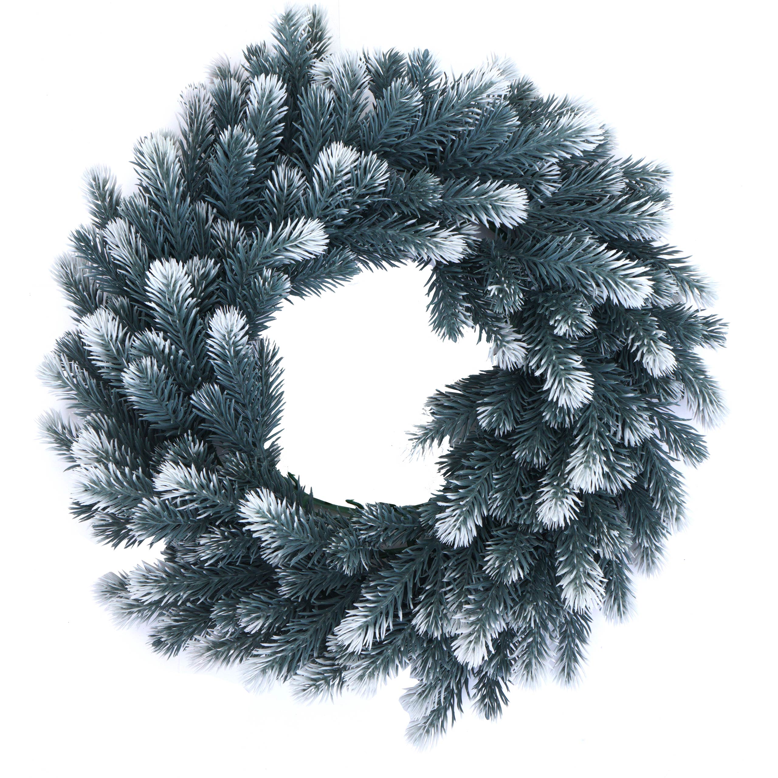 K&uuml;nstlicher Kranz MCW-O98, T&uuml;rkranz Tischkranz, Deko k&uuml;nstlich &Oslash; 45cm ~ Tanne mit Schnee - Bild 1