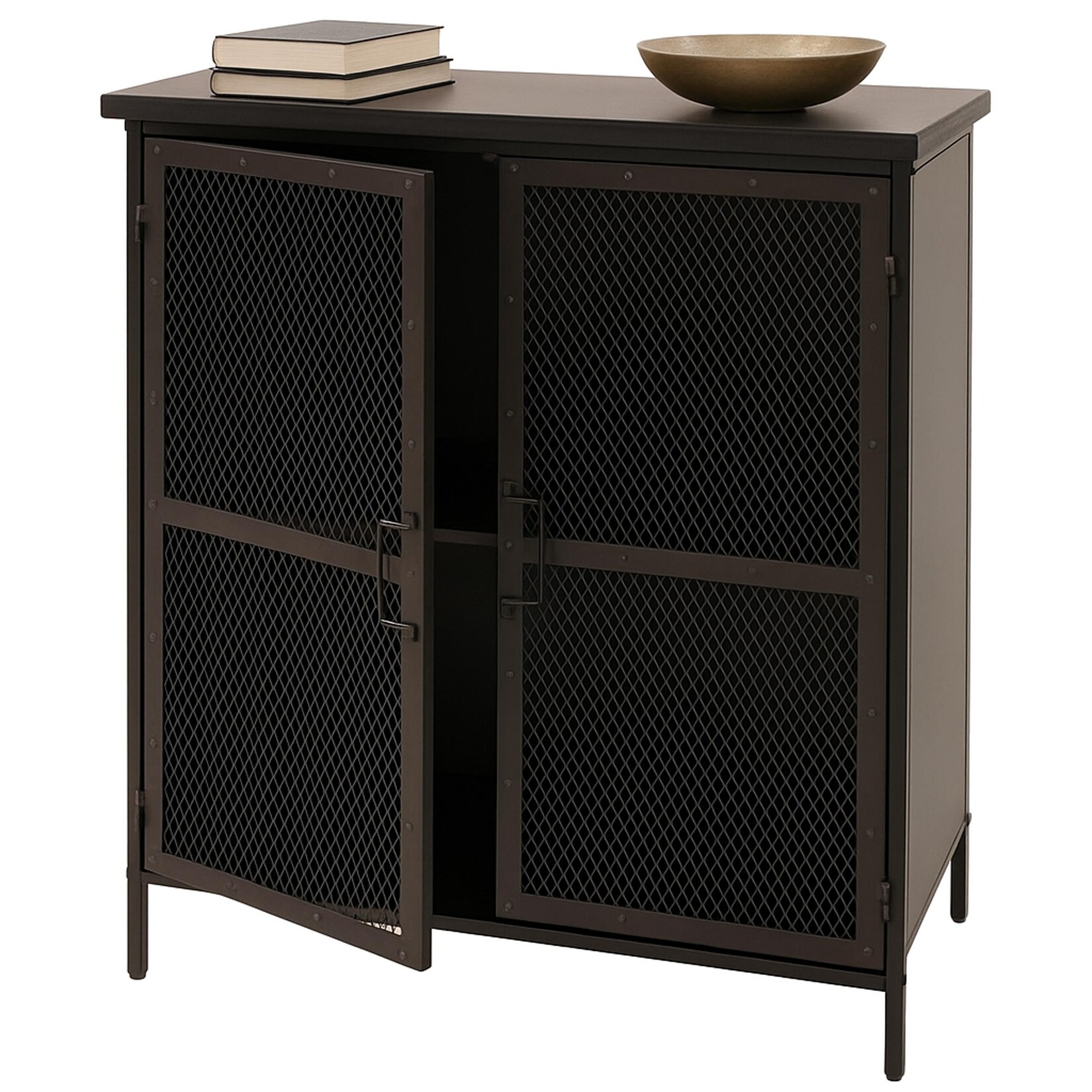 Apothekerkommode MCW-O79, Schrank Highboard Staufächer, Vintage Shabby-Look 94x80x35cm, Metalloptik
