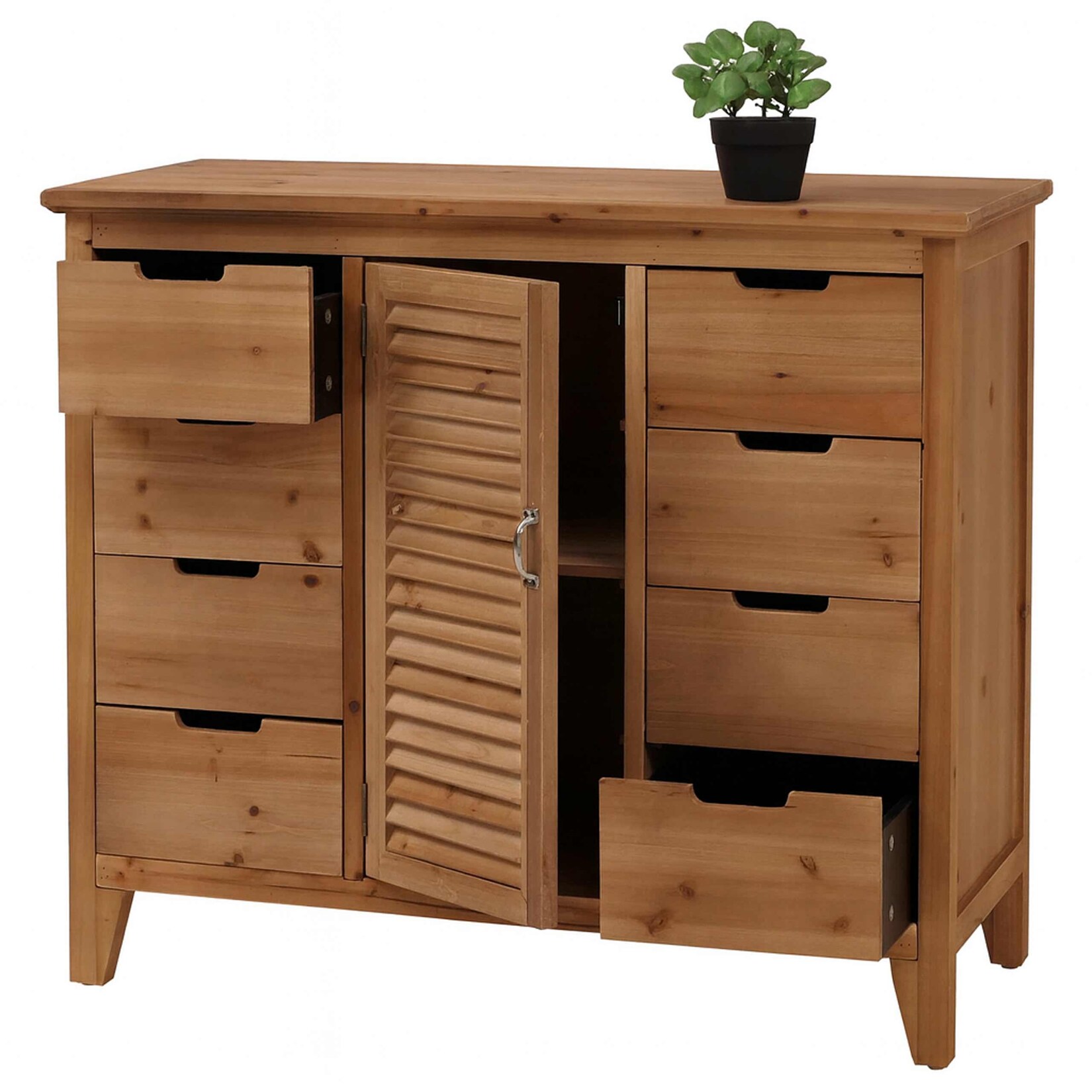 Apothekerkommode MCW-O63, Schrank Staufächer Schubladen, Vintage Shabby Fensterladenoptik 80x91x40cm ~ Korpus natur