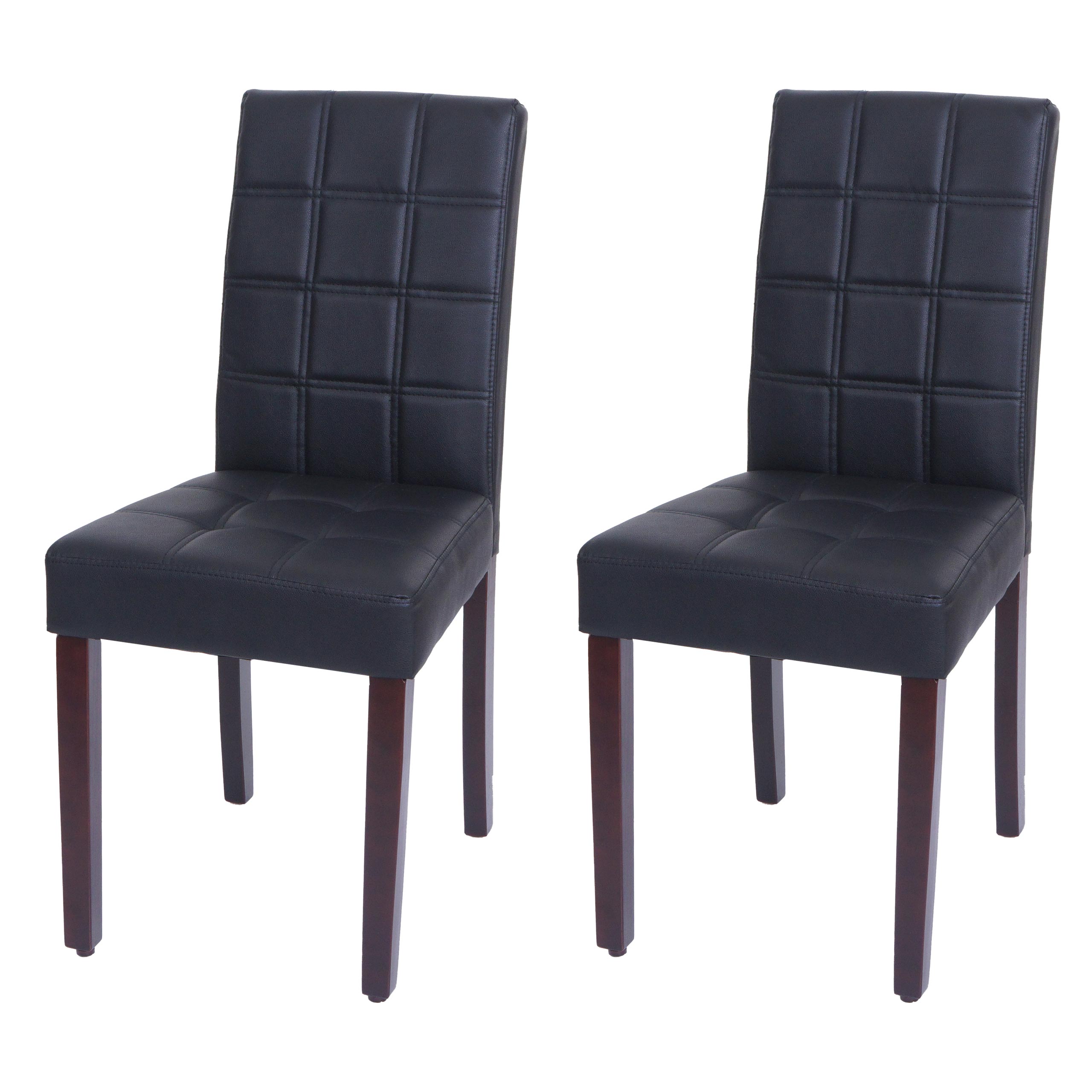 2er-Set Esszimmerstuhl MCW-O65c, K&uuml;chenstuhl Polsterstuhl Lehnstuhl, Kunstleder ~ schwarz - Bild 1