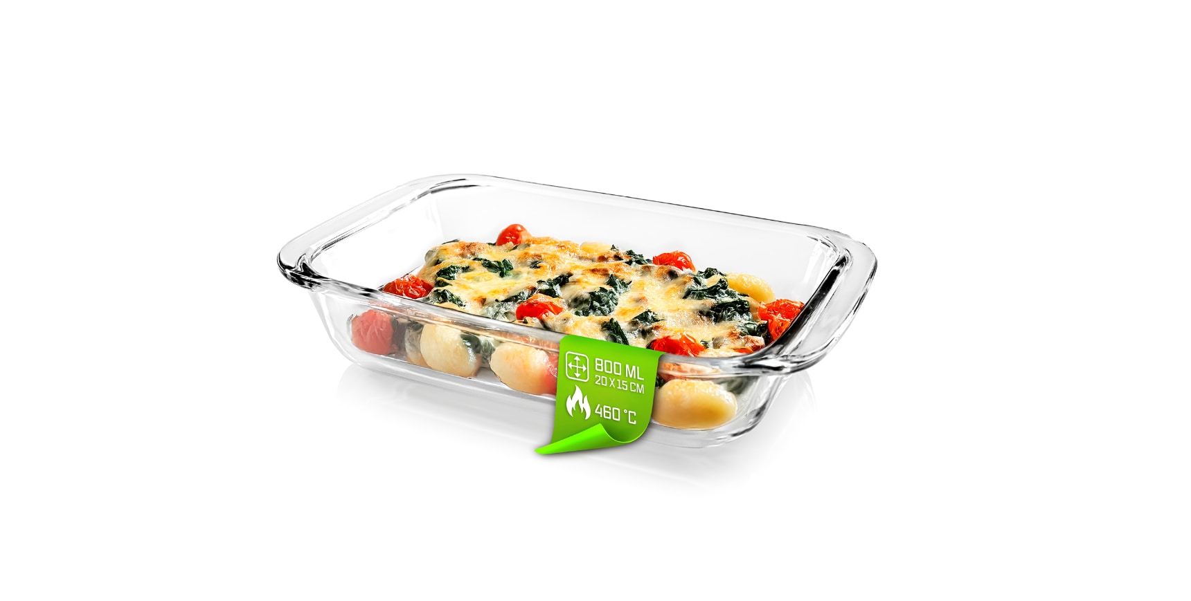 GOURMETmaxx Glas-Auflaufform 800ml transparent - rechteckig - Bild 1