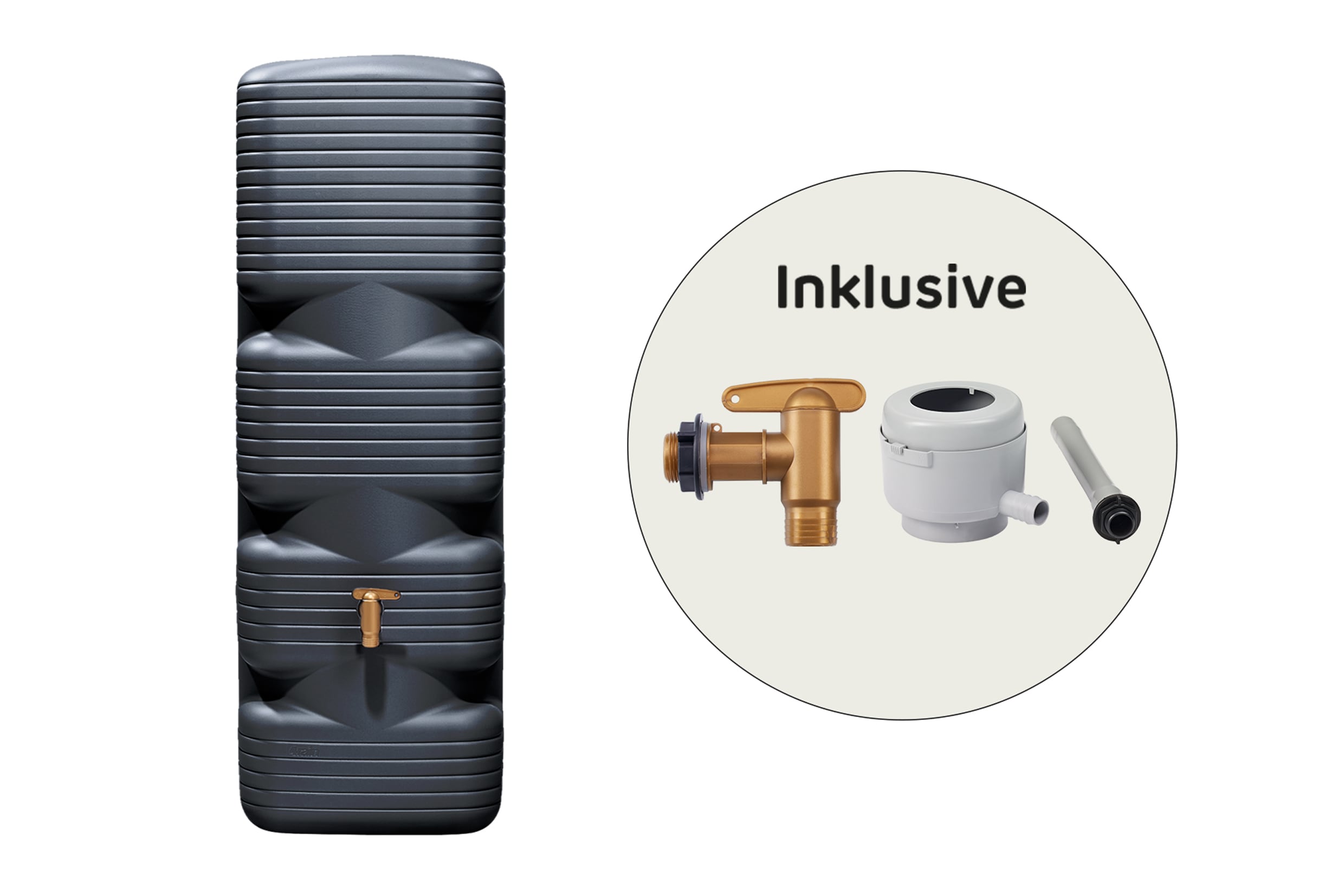 4 rain QUADRO Wandtank 170 L, graphite grey inkl. Aqua Quick & F&uuml;llautomat - Bild 1