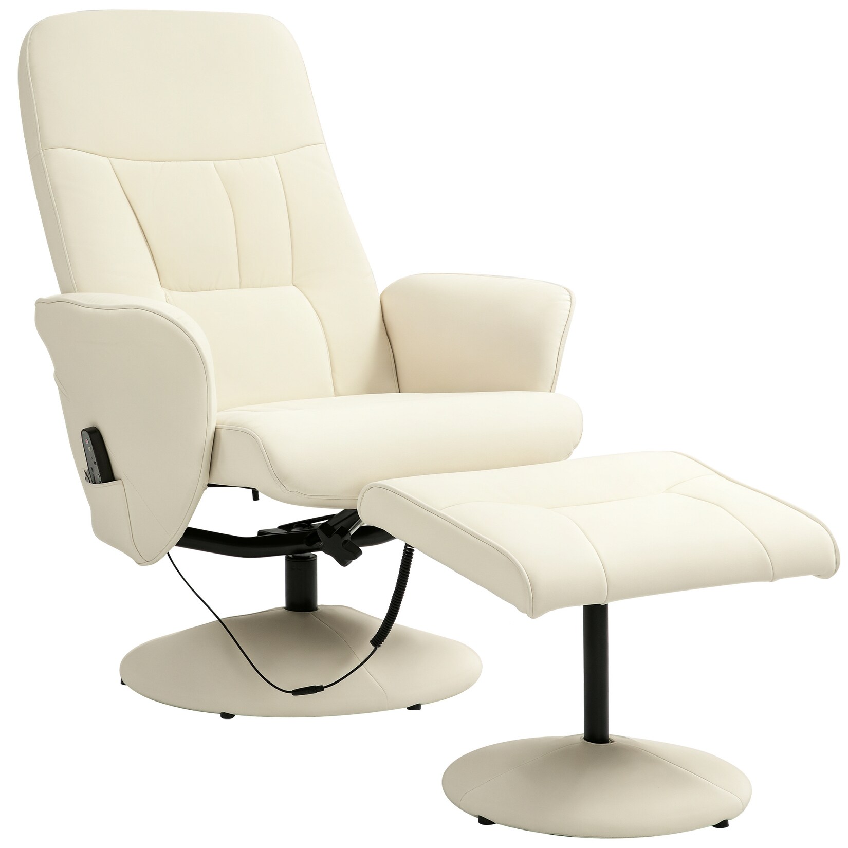 HOMCOM Relaxsessel mit Fußhocker Kunstleder, Stahl | 04255633588753