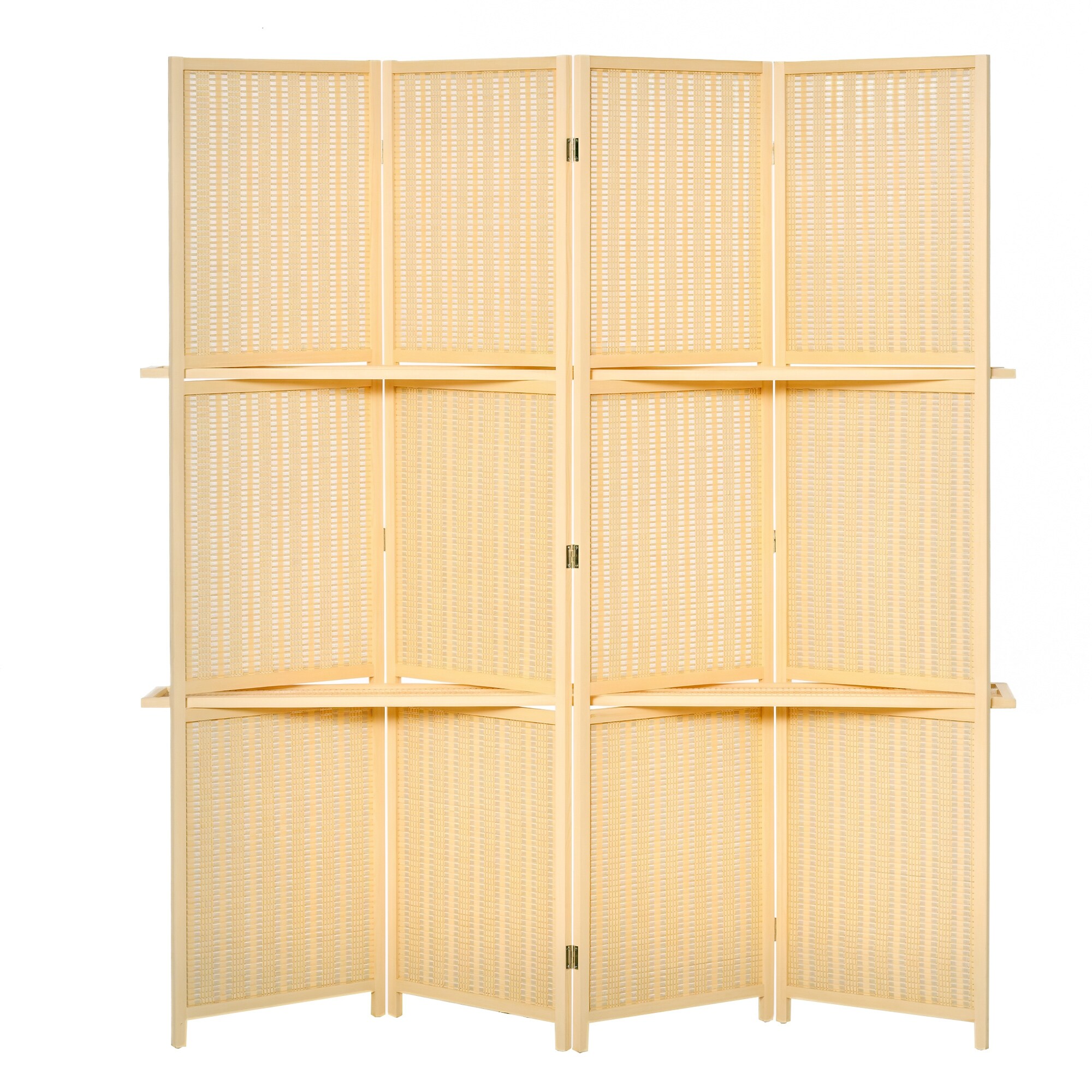 HOMCOM Paravent Bambus, Kiefernholz - Bild 1