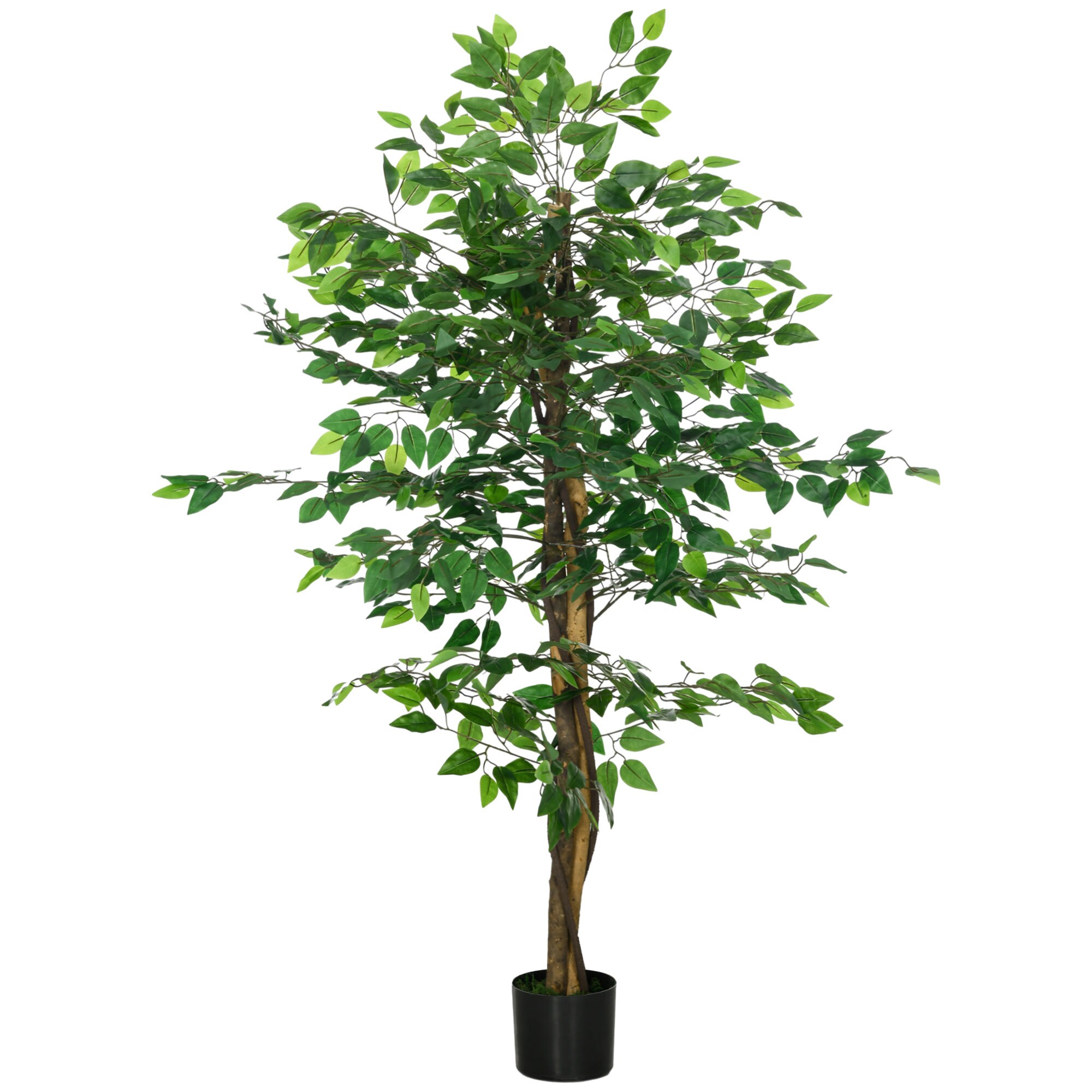 HOMCOM K&uuml;nstliche Ficus-Pflanze PEVA, Metall - Bild 1