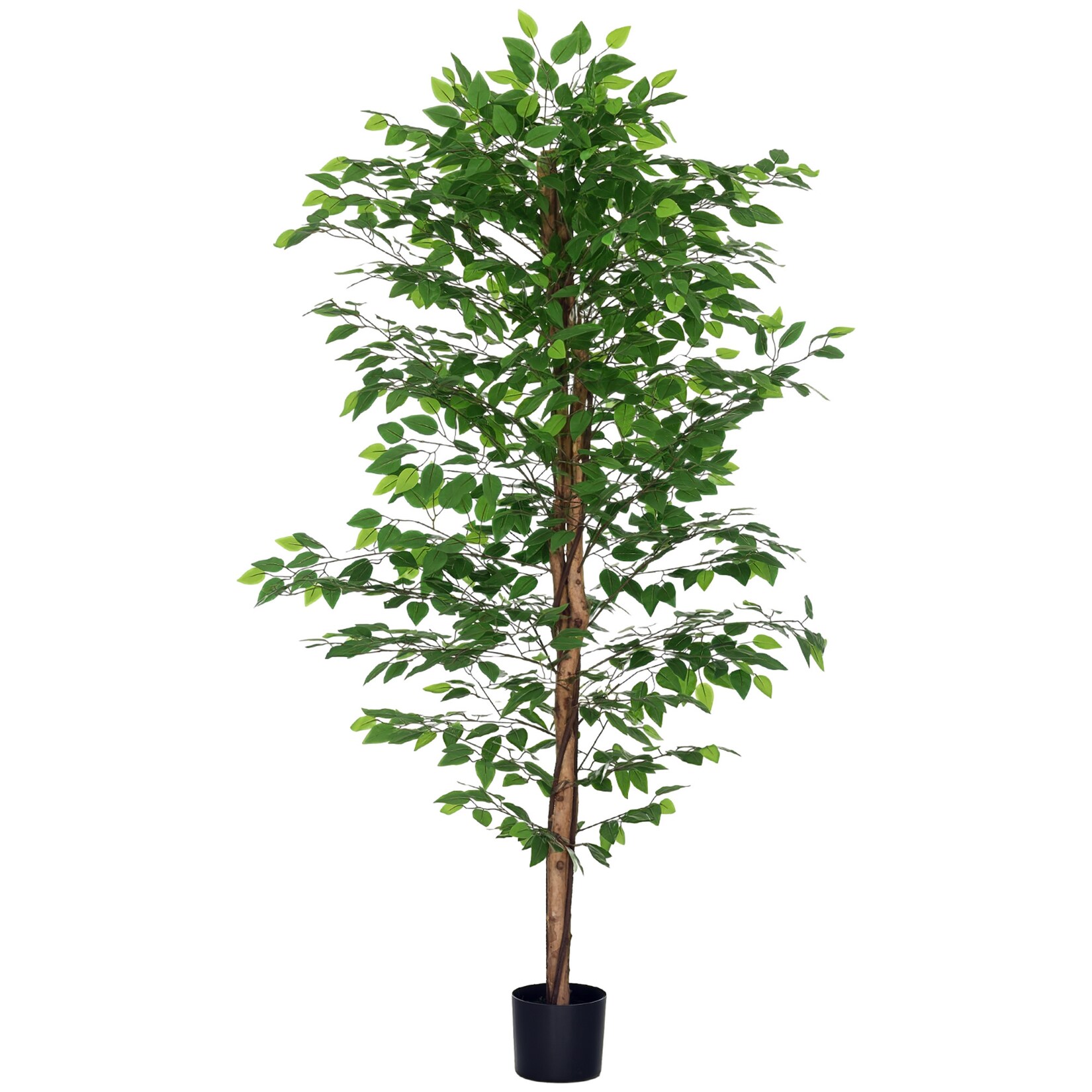 HOMCOM Künstliche Ficus-Pflanze PEVA, Metall | 04255633579690