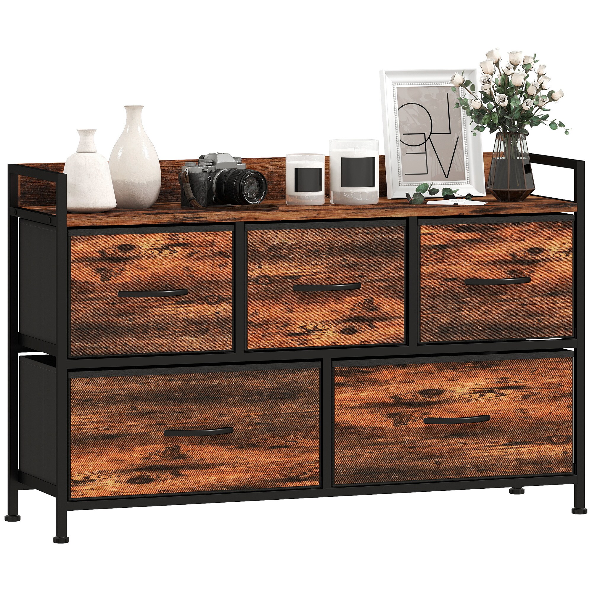 HOMCOM Kommode Polyester, Stahl - Bild 1