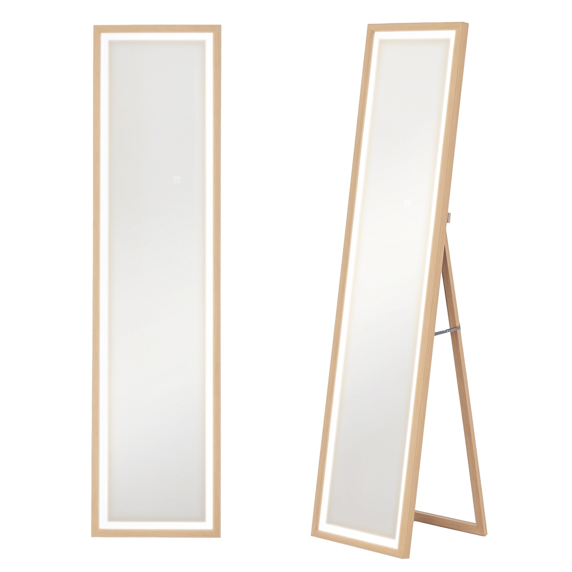 HOMCOM Ganzk&ouml;rperspiegel Hartglas, MDF - Bild 1