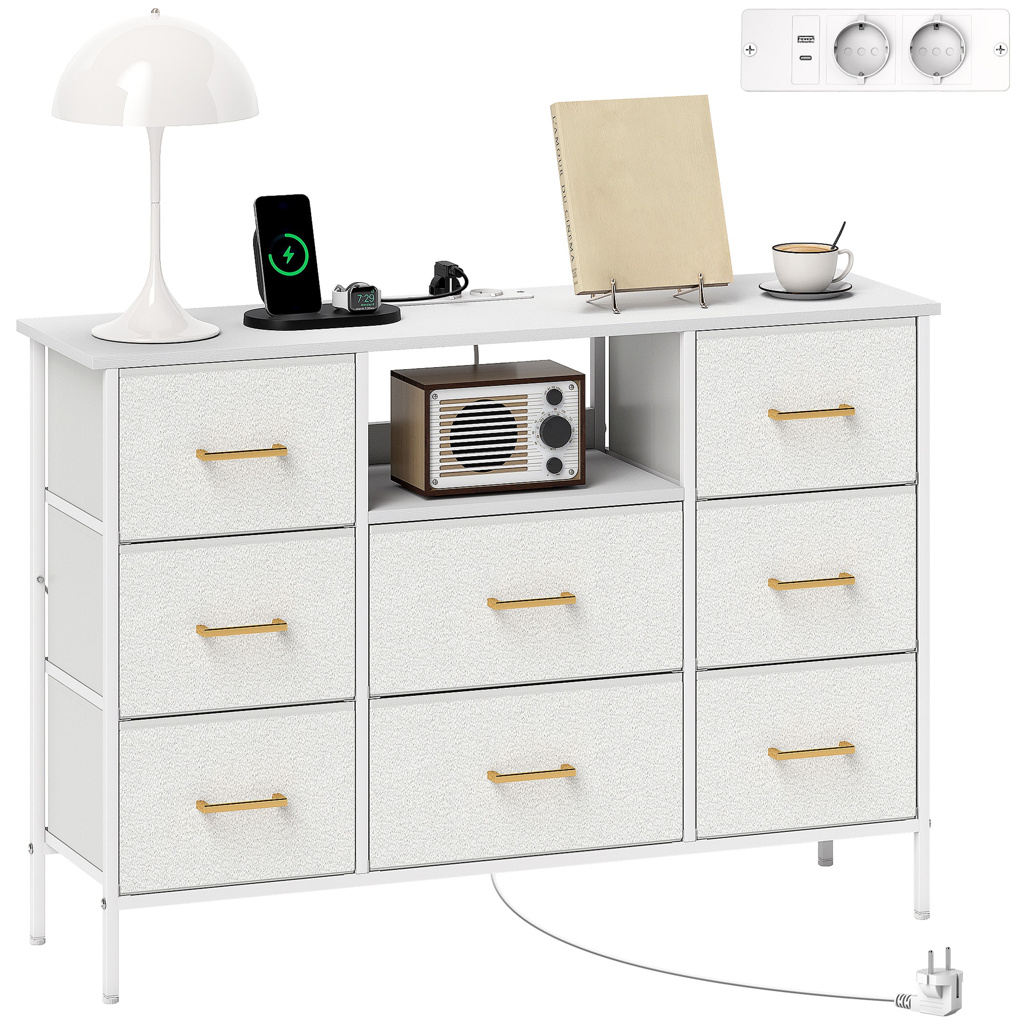 HOMCOM Kommode Polyester, Stahl - Bild 1