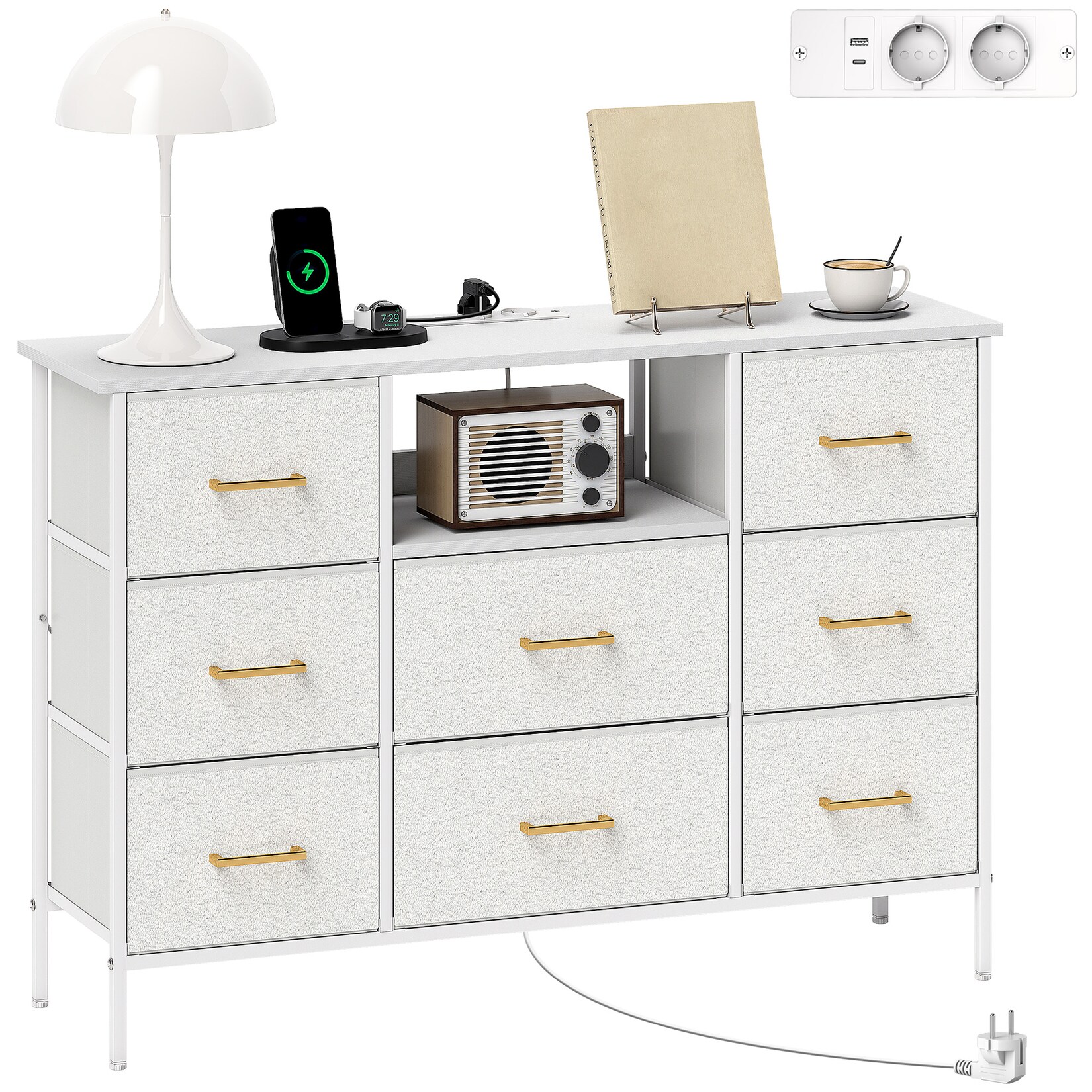 HOMCOM Kommode Polyester, Stahl | 04255826843201