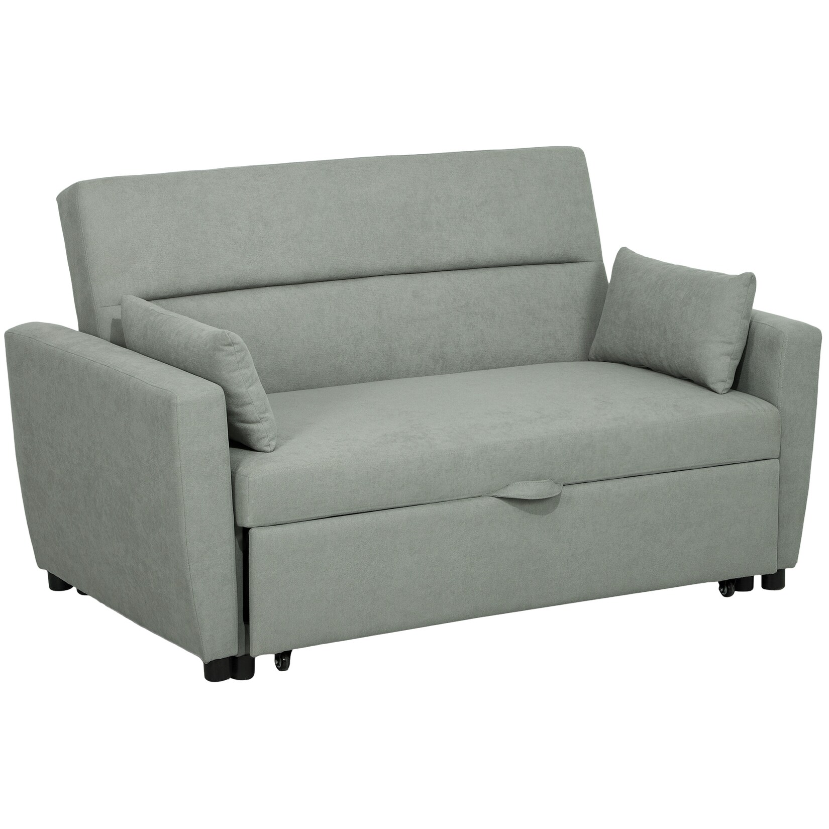 HOMCOM Schlafsofa Eukalyptusholz, Samt | 04255826803953