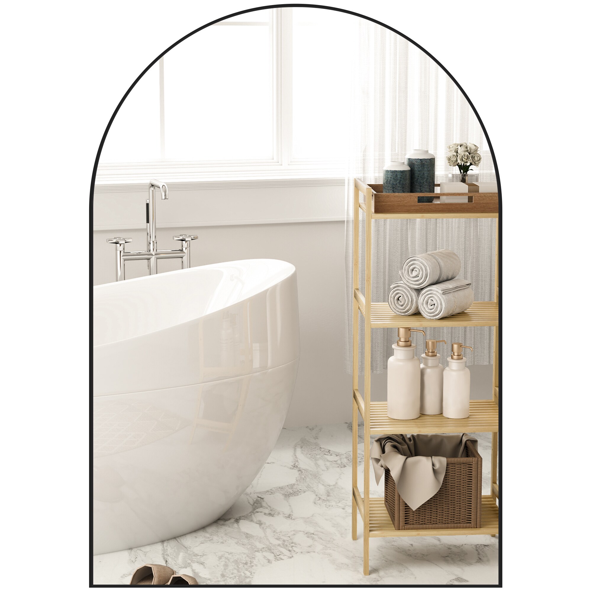 HOMCOM Badezimmerspiegel Glas, Aluminiumlegierung - Bild 1