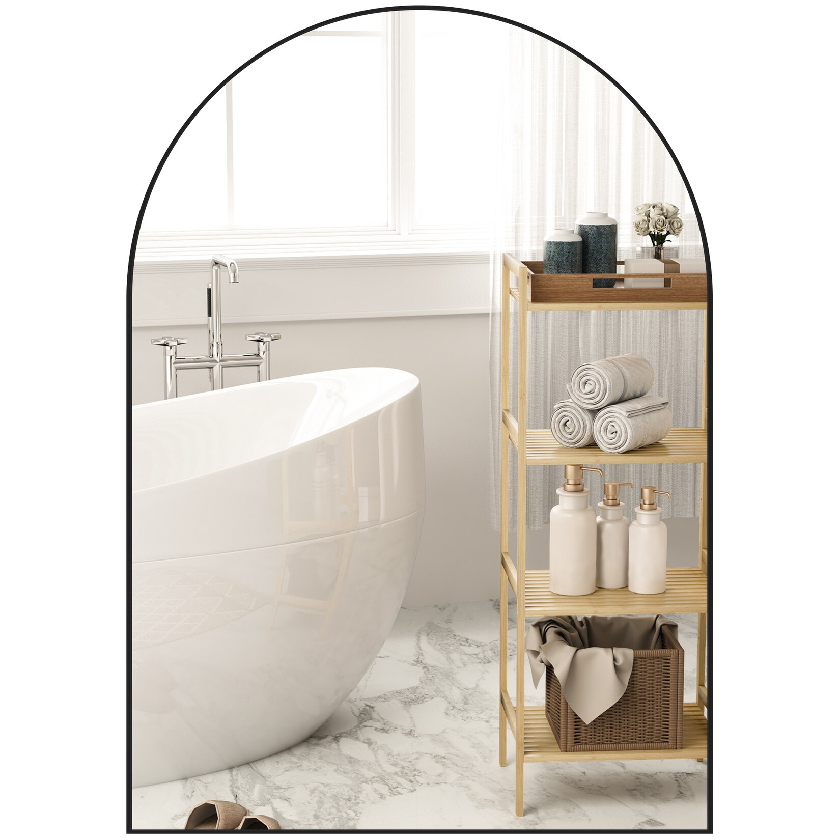 HOMCOM Badezimmerspiegel Glas, Aluminiumlegierung | 04255826837699