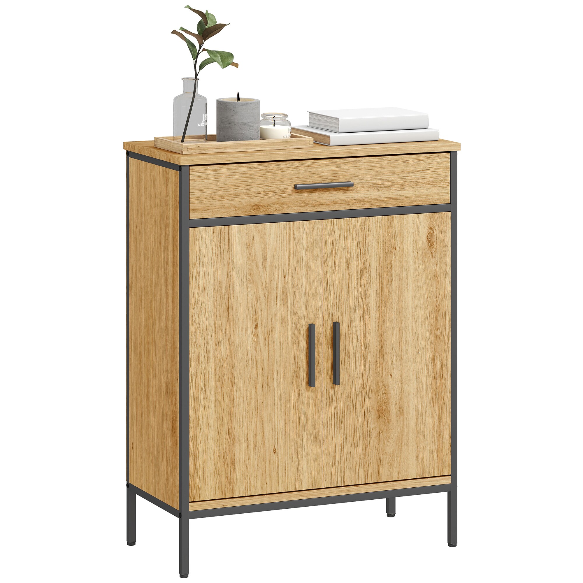 HOMCOM Badezimmerschrank MDF, Stahl - Bild 1