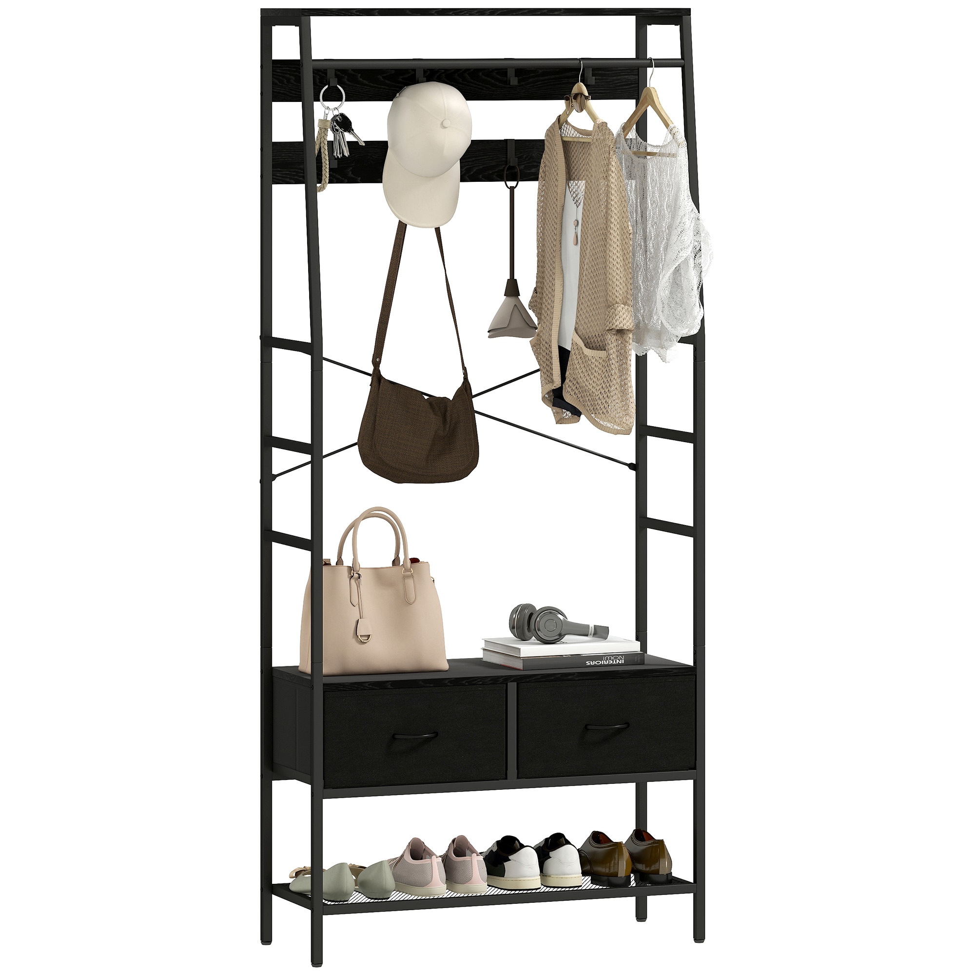 HOMCOM Garderobenst&auml;nder Spanplatte, Stahl - Bild 1