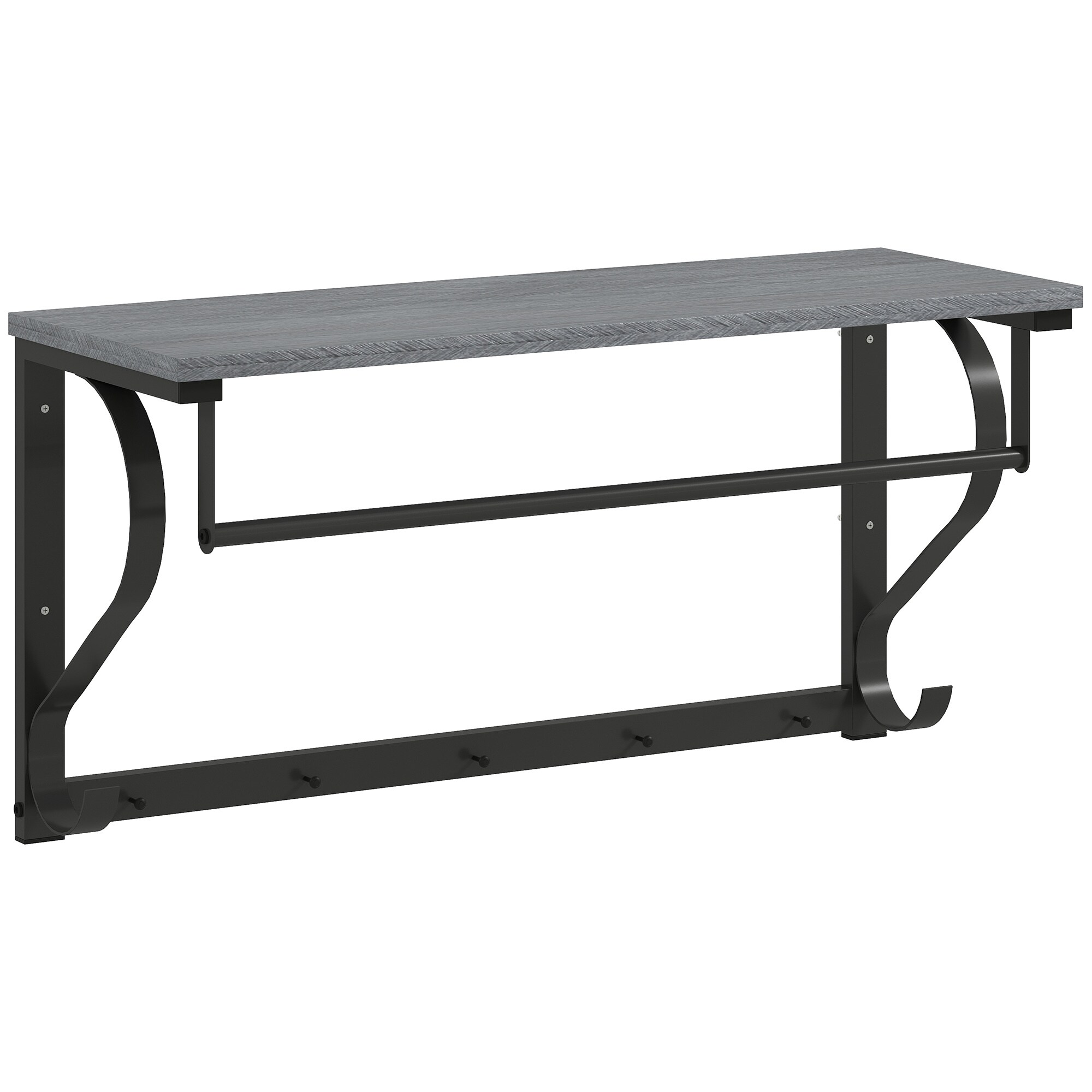 HOMCOM Wandgarderobe Spanplatte, Metall - Bild 1