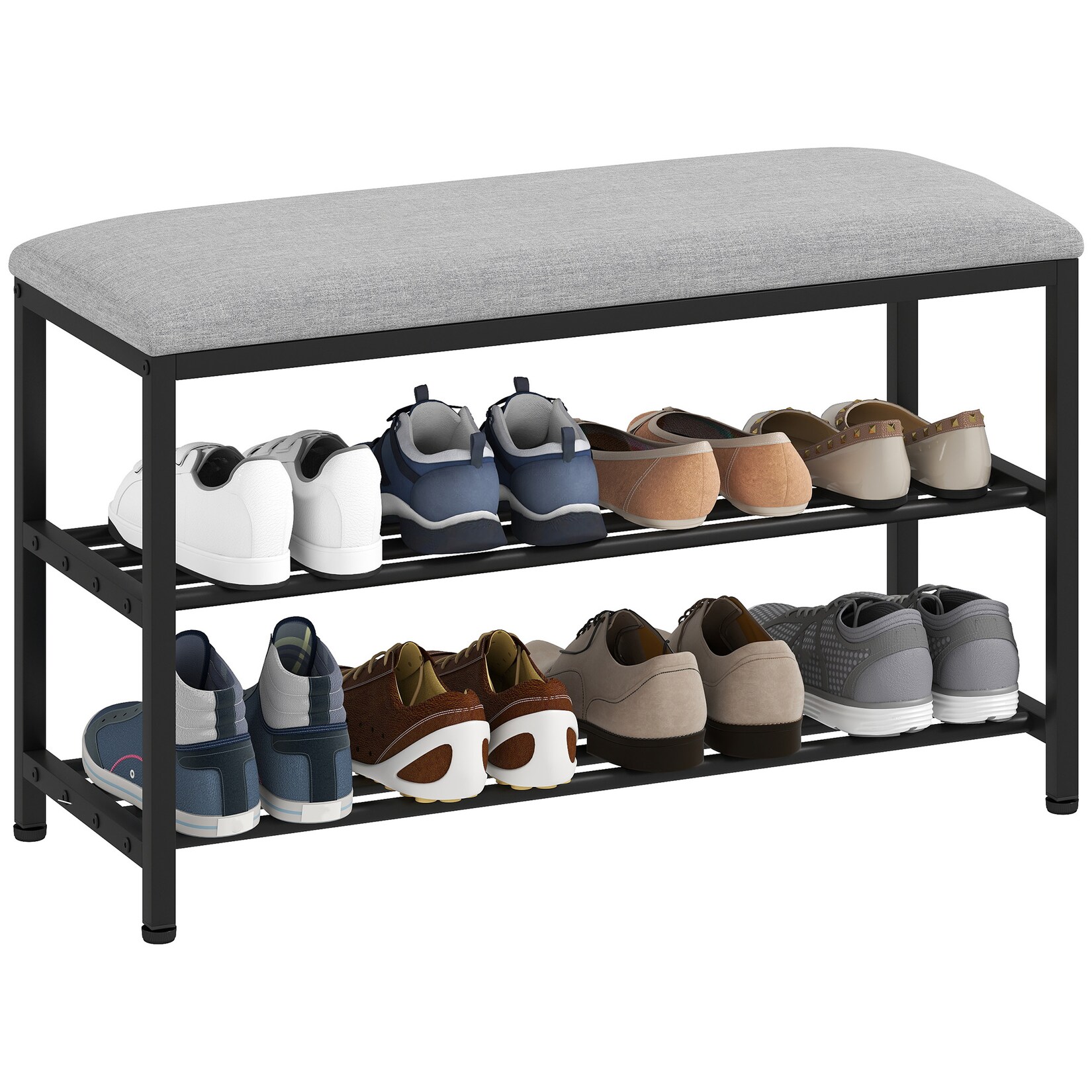 HOMCOM Schuhbank Leinen, Metall | 04255826887991