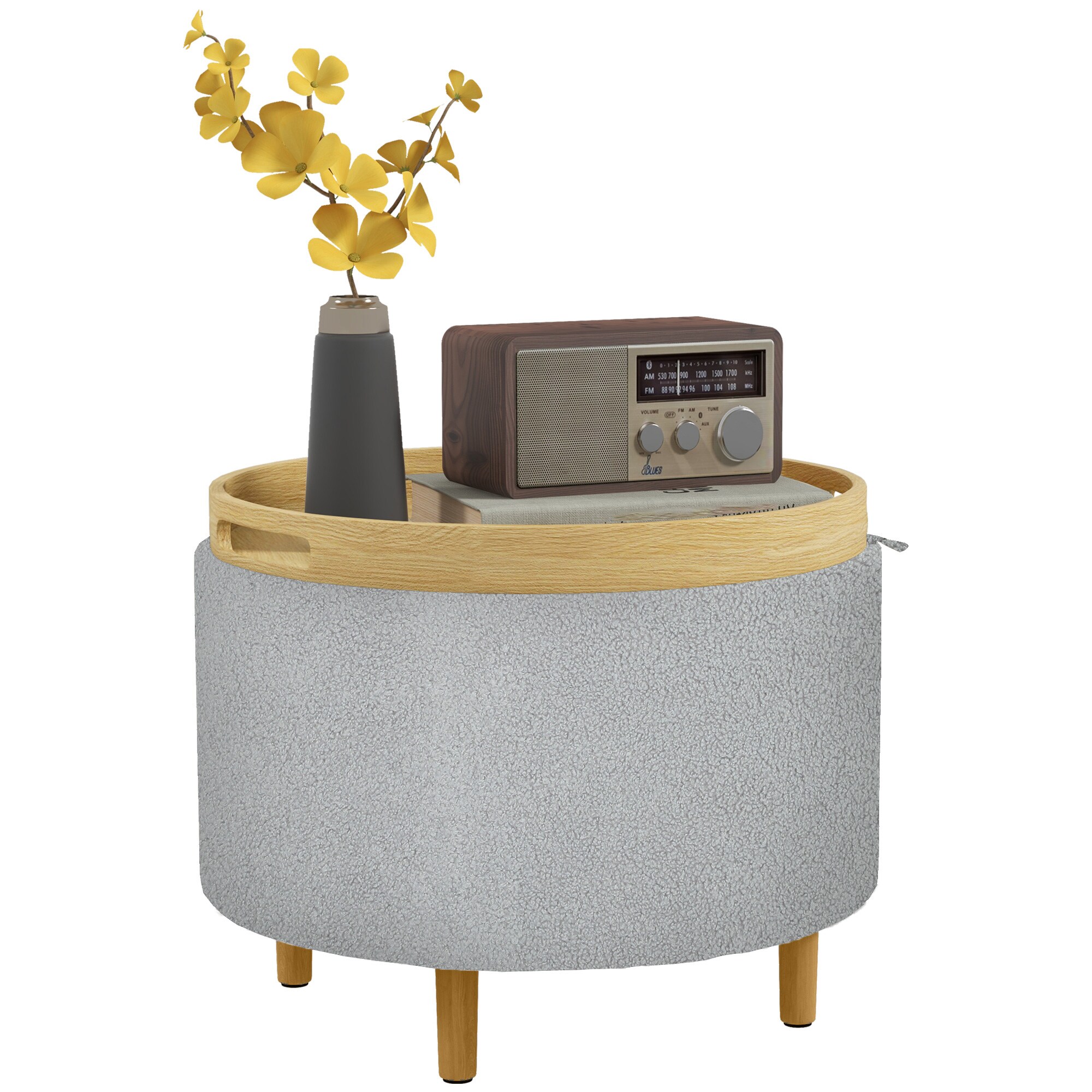 HOMCOM Sitzhocker Polyester, MDF - Bild 1