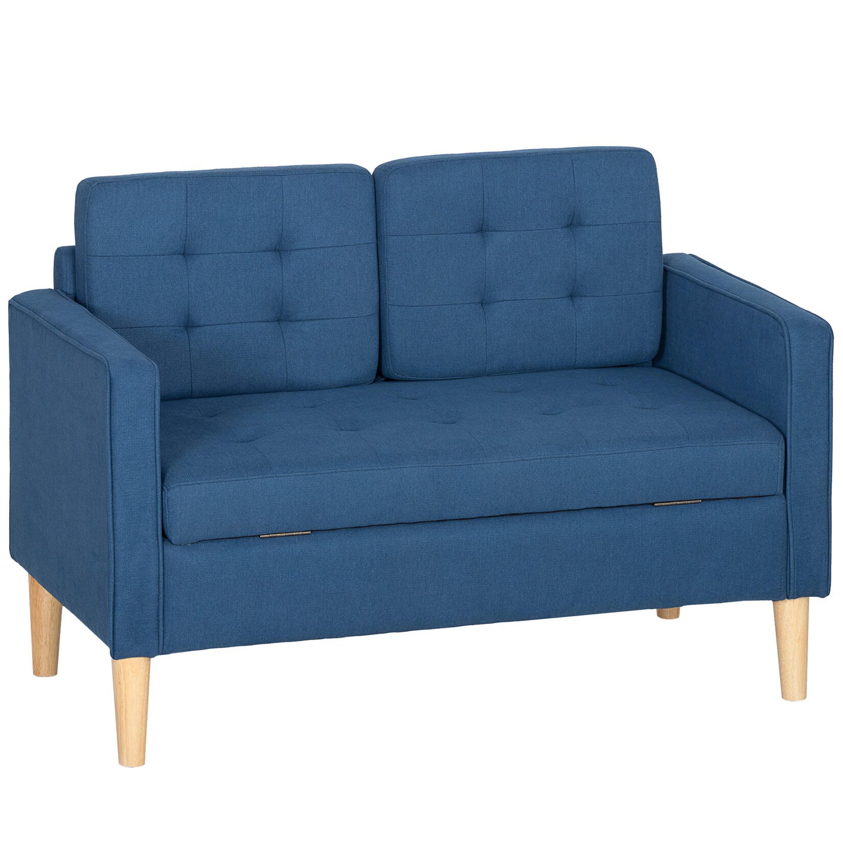 HOMCOM 2 Sitzer Sofa Samt, Eukalyptusholz | 04255826840668