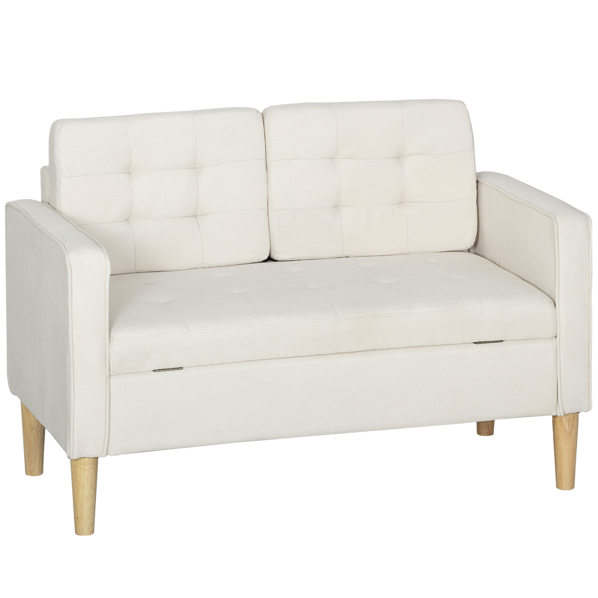 HOMCOM 2 Sitzer Sofa Samt, Eukalyptusholz - Bild 1