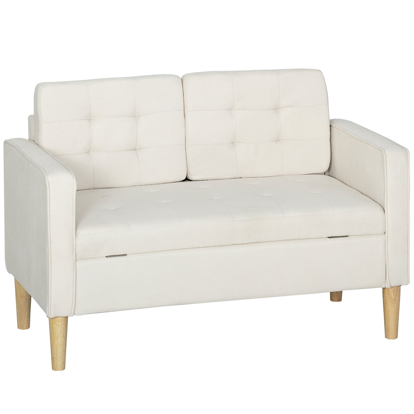 HOMCOM 2 Sitzer Sofa Samt, Eukalyptusholz | 04255826840712