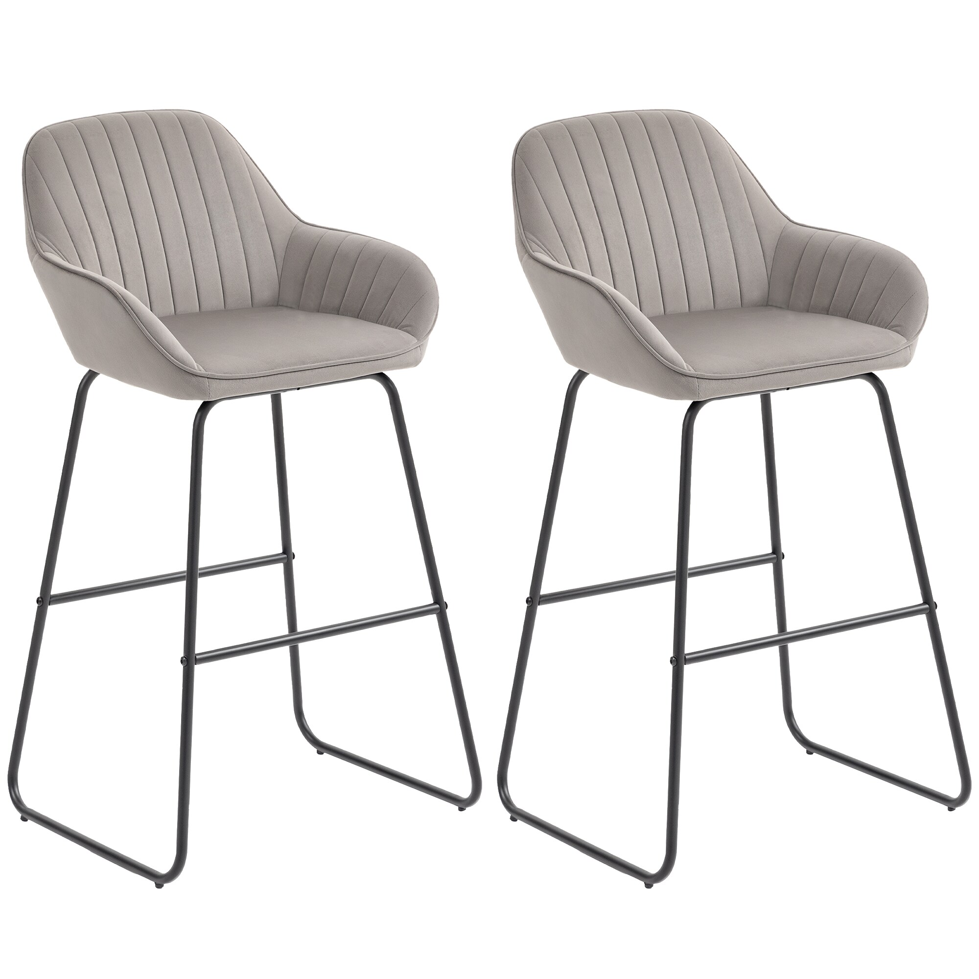 HOMCOM Barst&uuml;hle Polyester, Metall - Bild 1