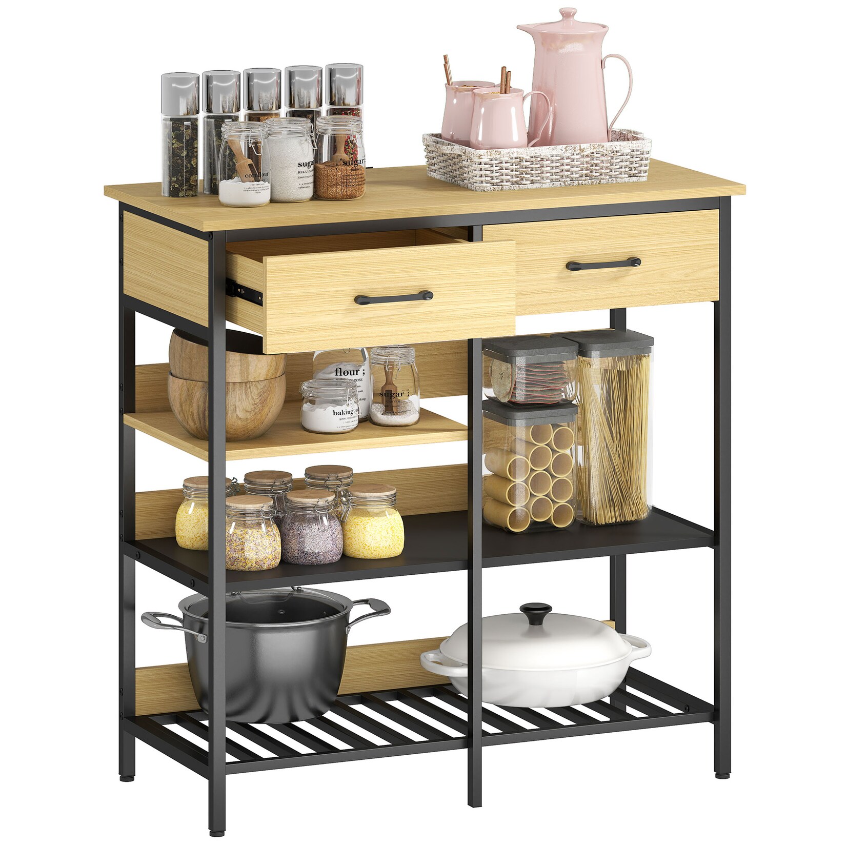 HOMCOM Sideboard Spanplatte, Stahl | 04255826898041