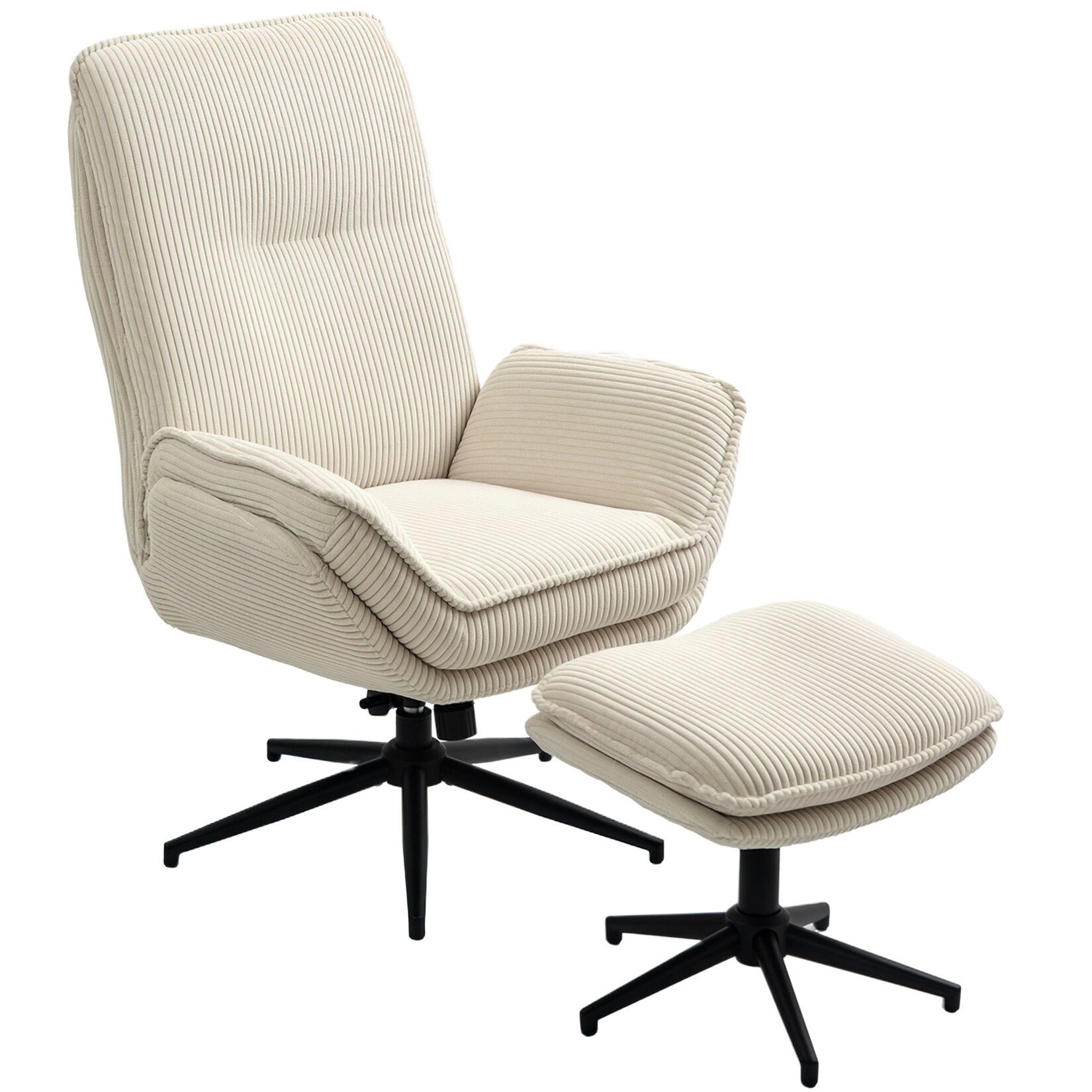 HOMCOM Relaxsessel mit Hocker Polyester | 04255826854535